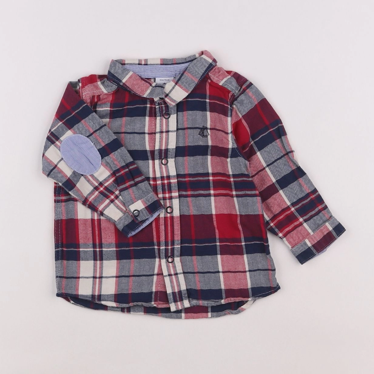 Petit Bateau - chemise multicolore - 12 mois