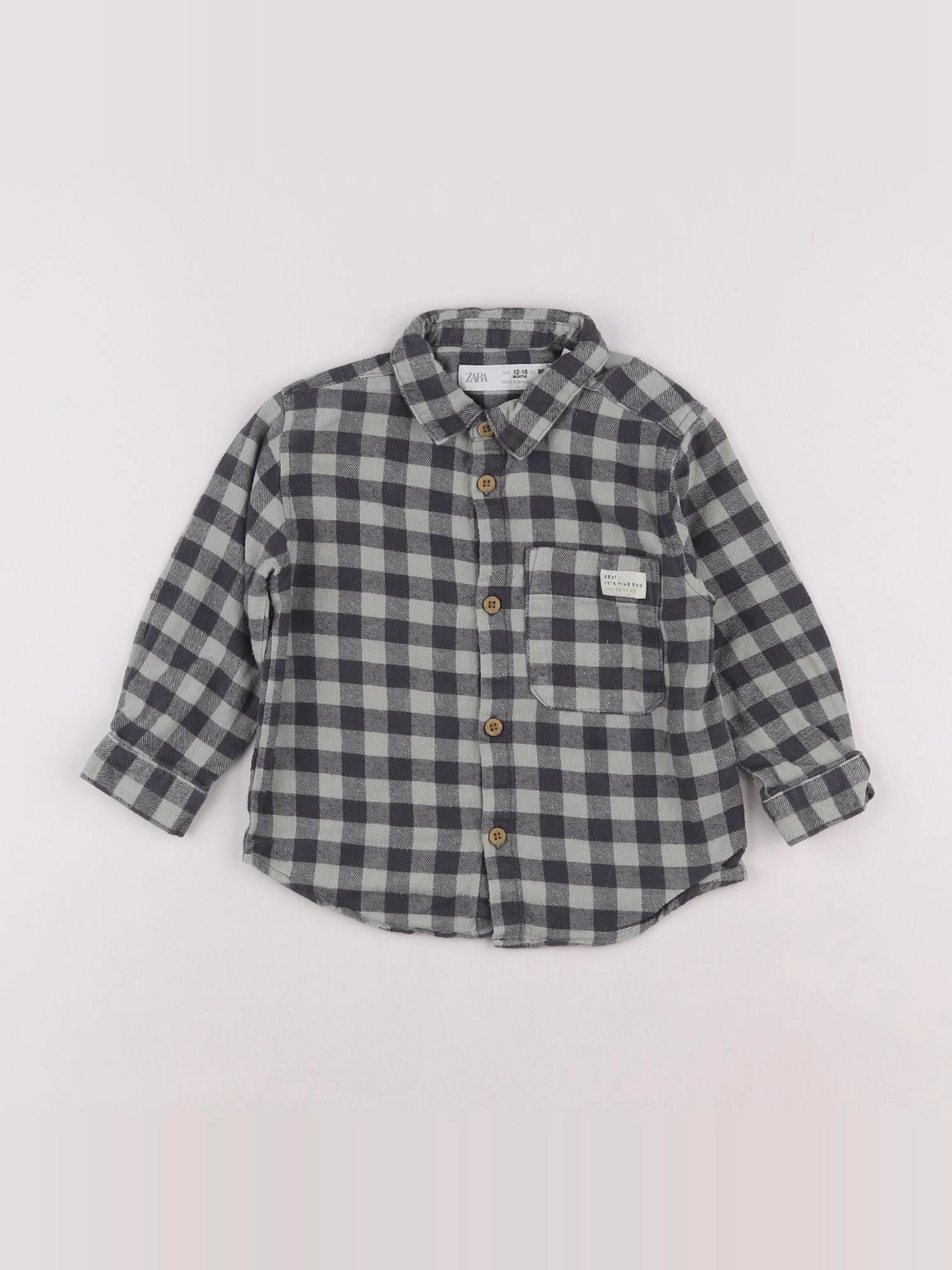 Zara - chemise gris - 12/18 mois