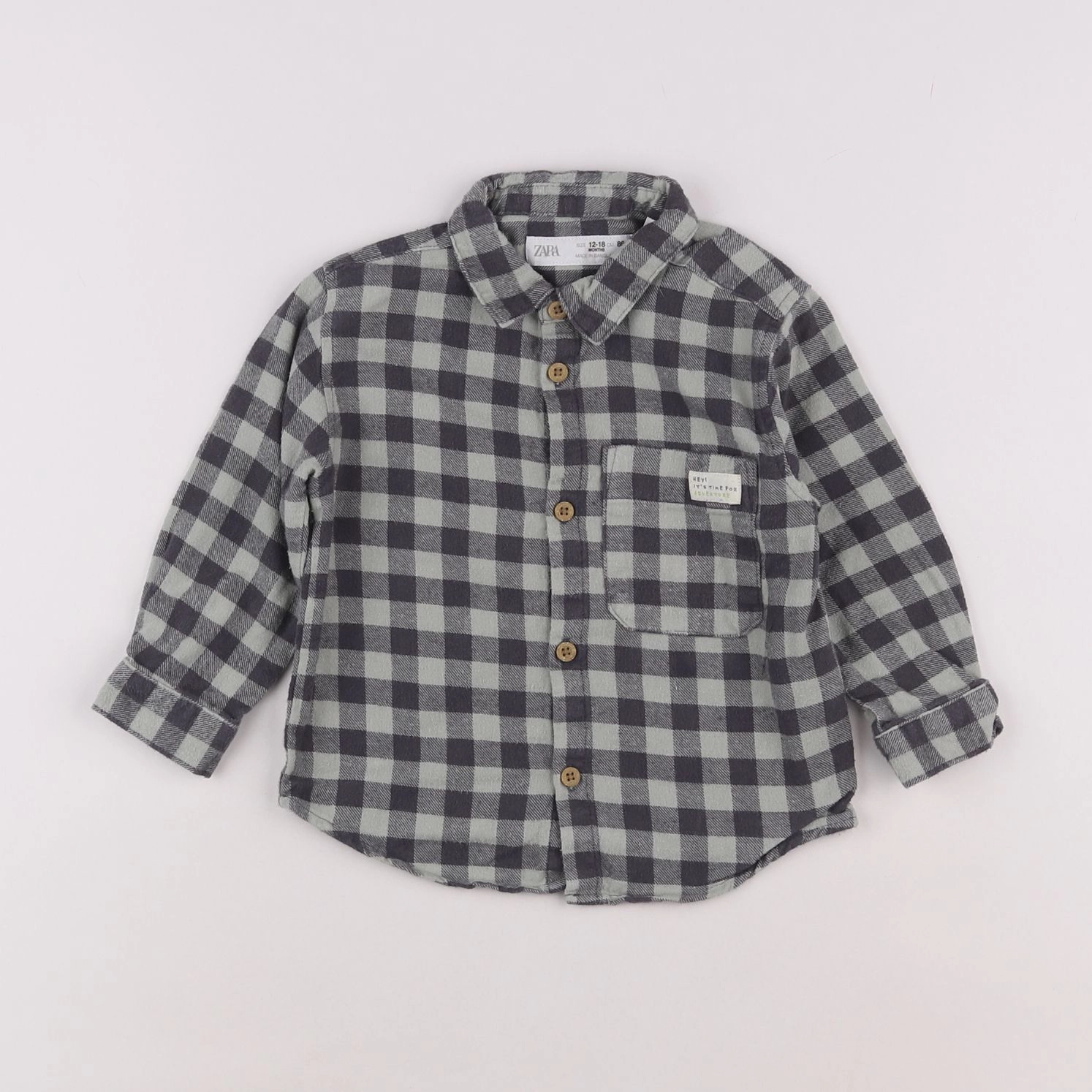 Zara - chemise gris - 12/18 mois