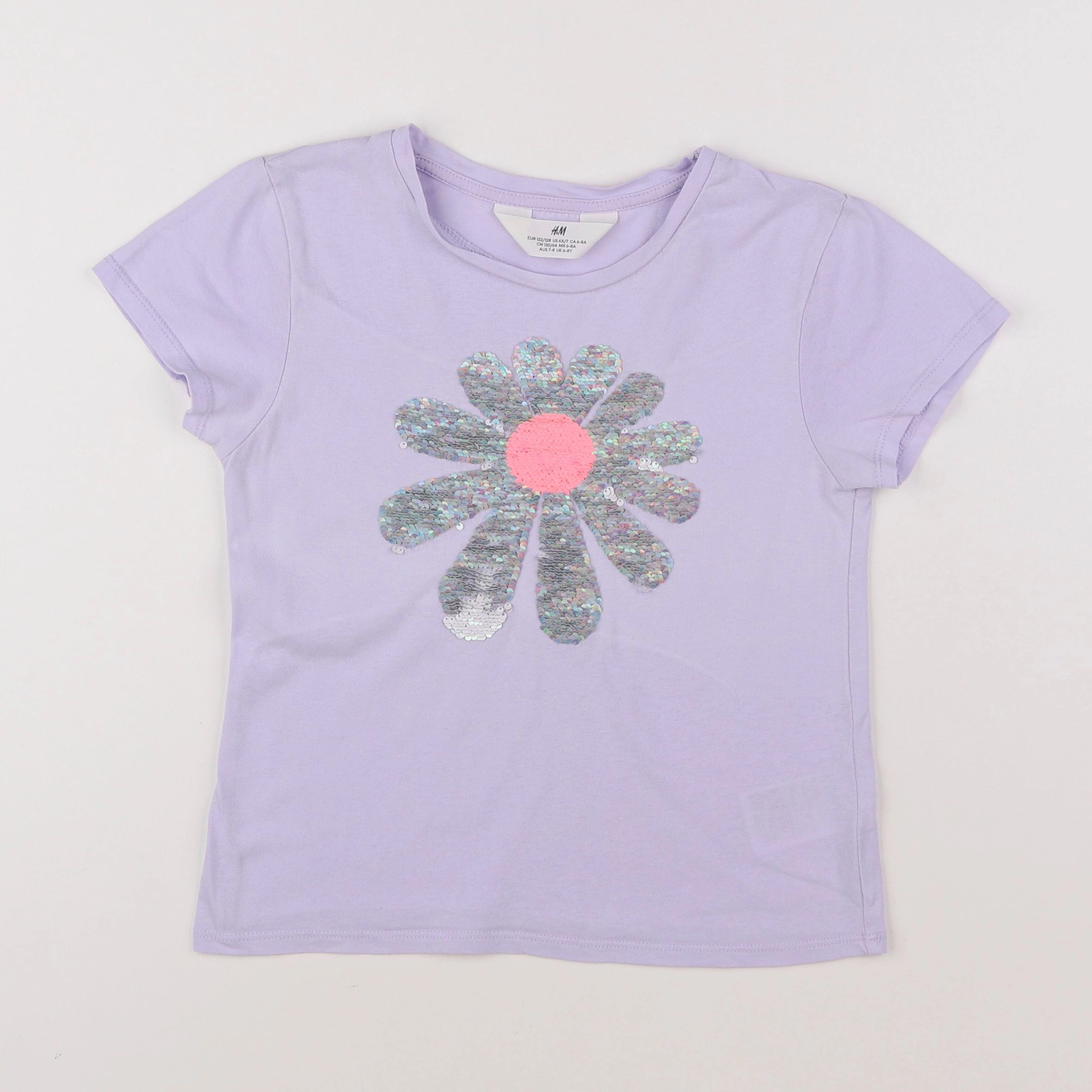 H&M - tee-shirt violet - 6/8 ans