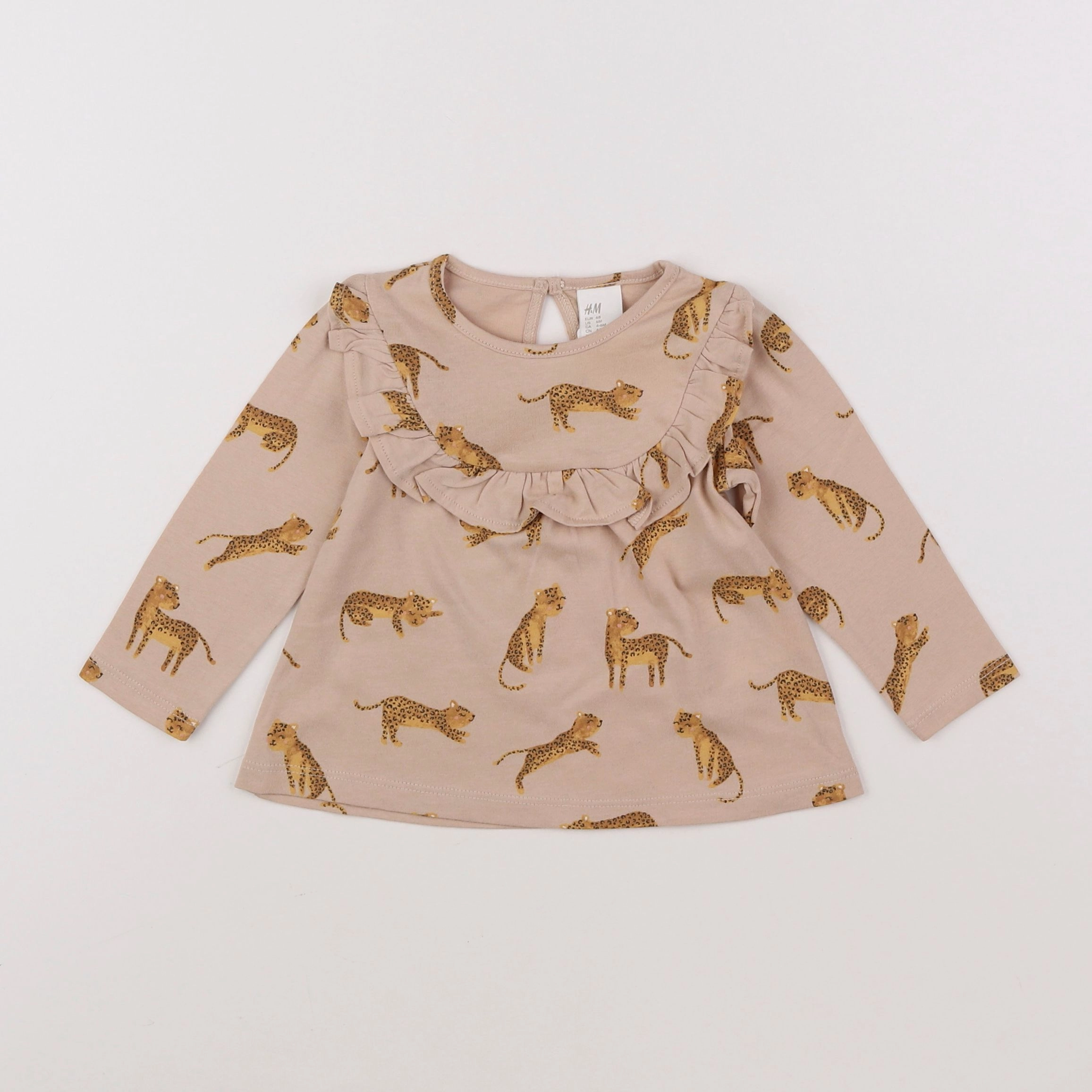 H&M - tee-shirt marron - 4/6 mois
