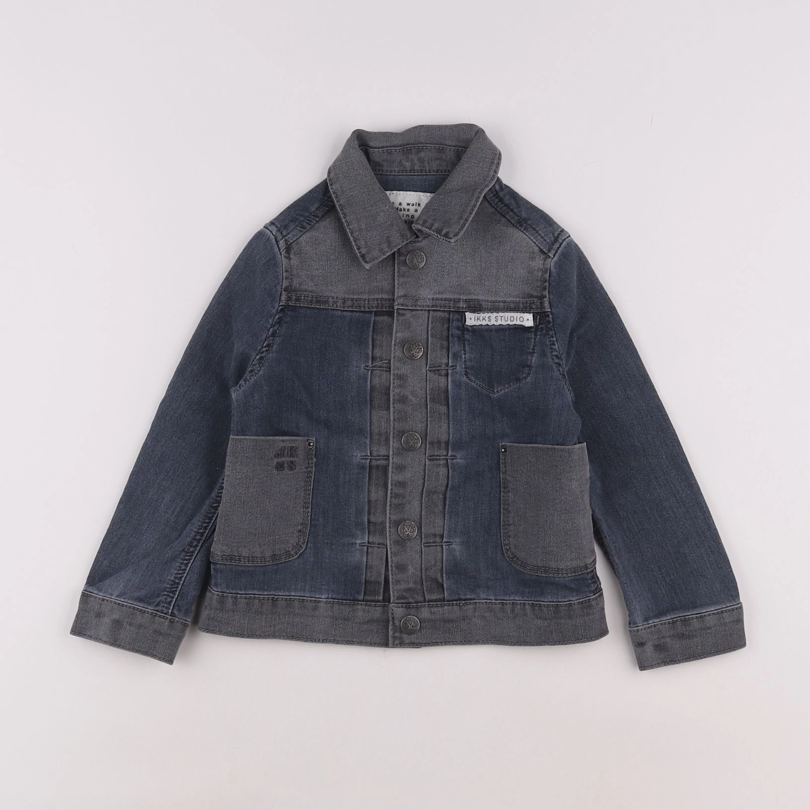 IKKS - veste bleu, gris - 3 ans