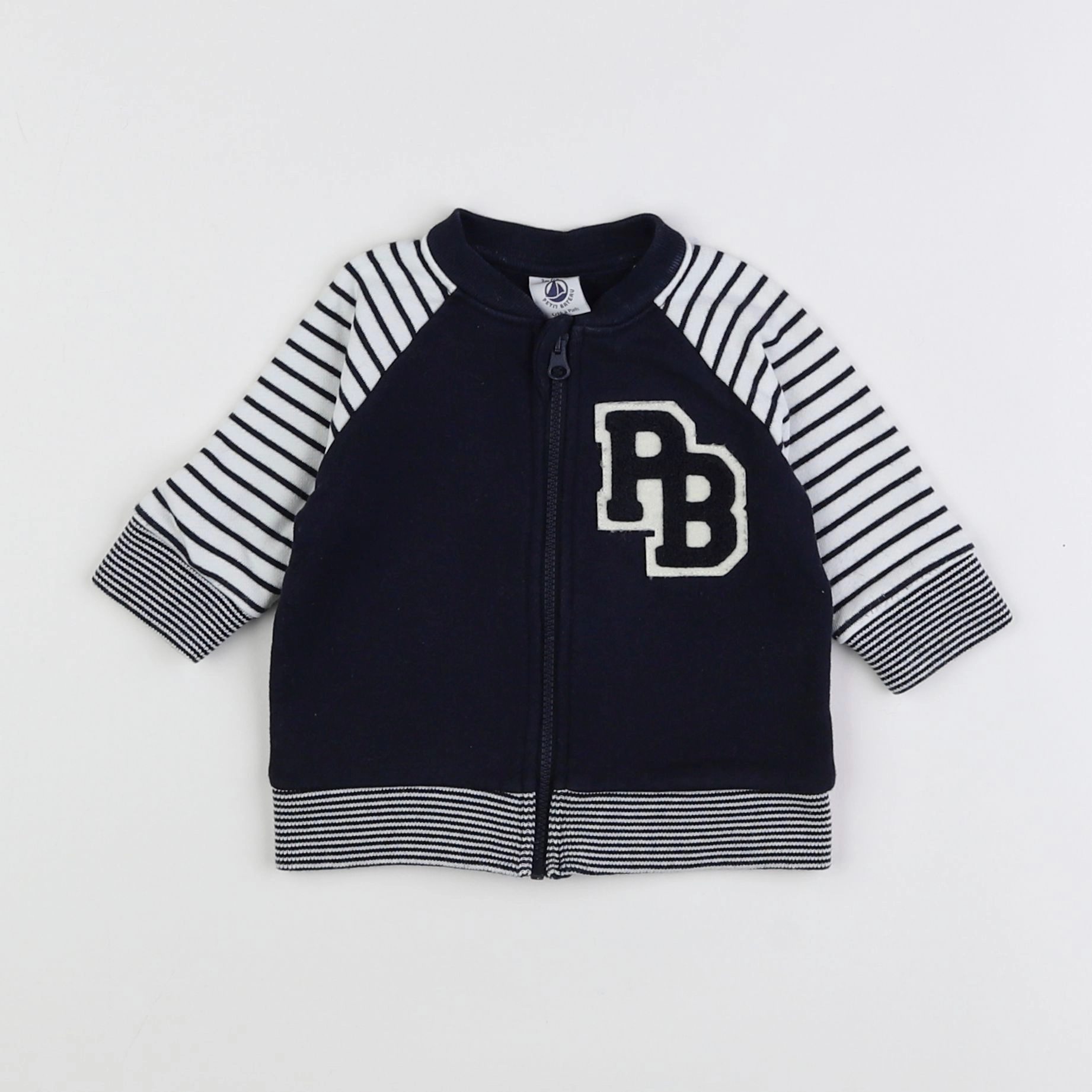 Petit Bateau - sweat bleu - 3 mois