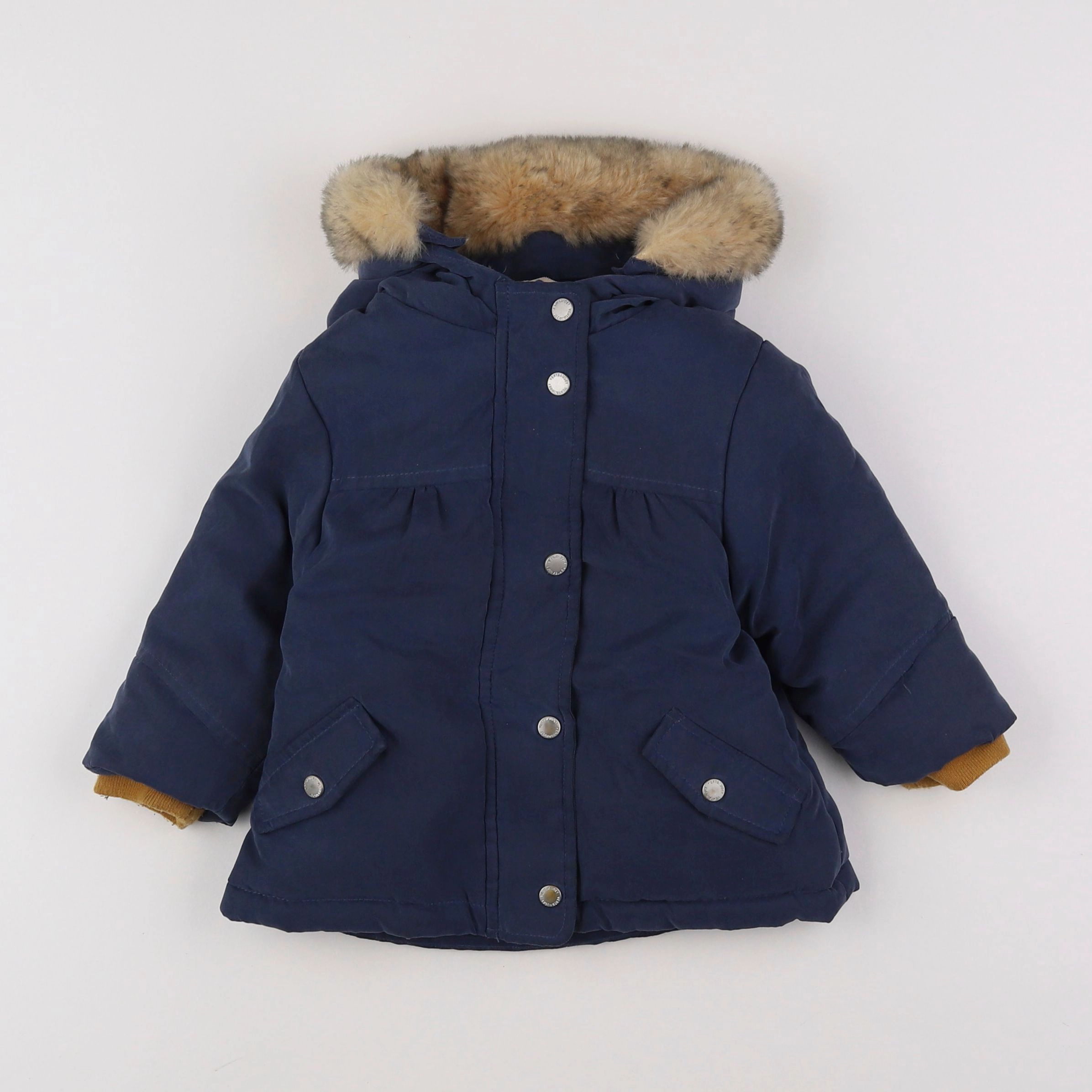 Vertbaudet - manteau doublure amovible bleu - 12 mois