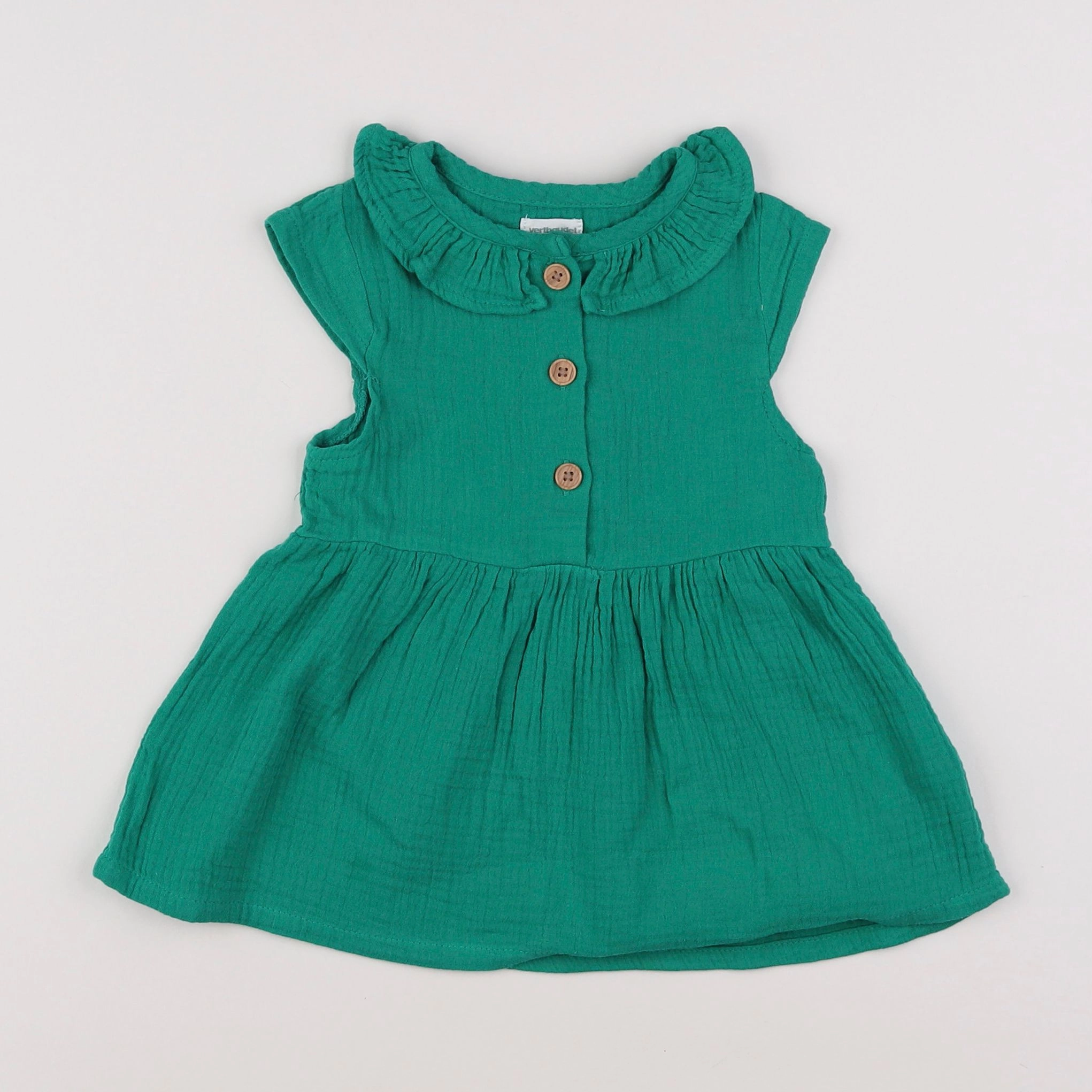 Vertbaudet - robe vert - 9 mois