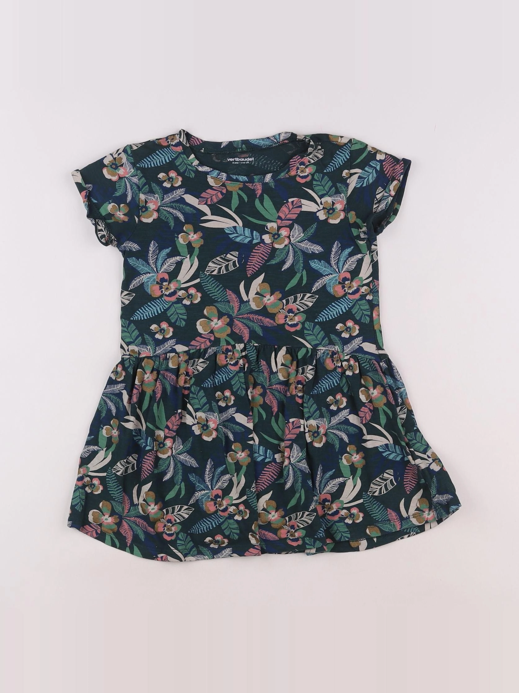 Vertbaudet - robe vert - 5 ans