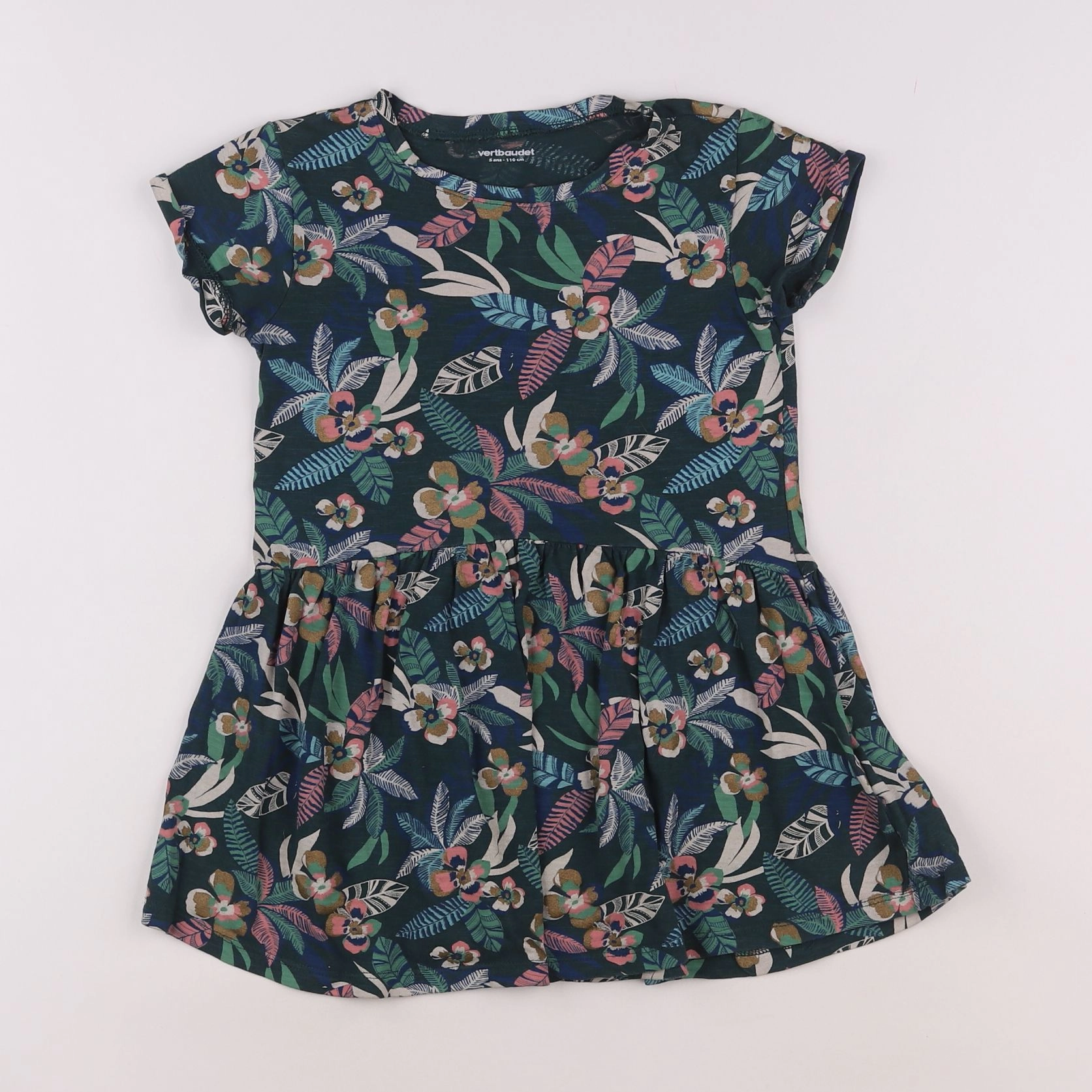 Vertbaudet - robe vert - 5 ans