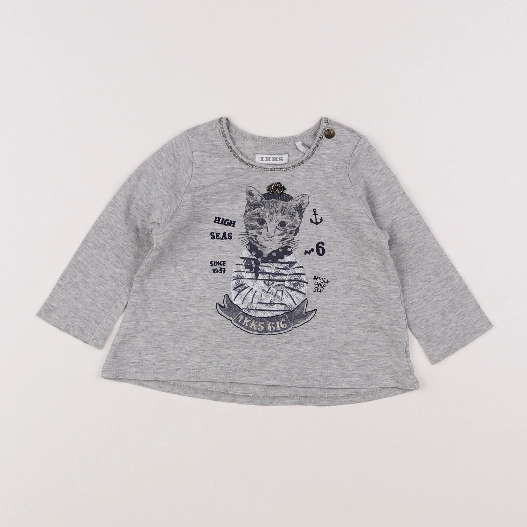 IKKS - tee-shirt gris - 6 mois