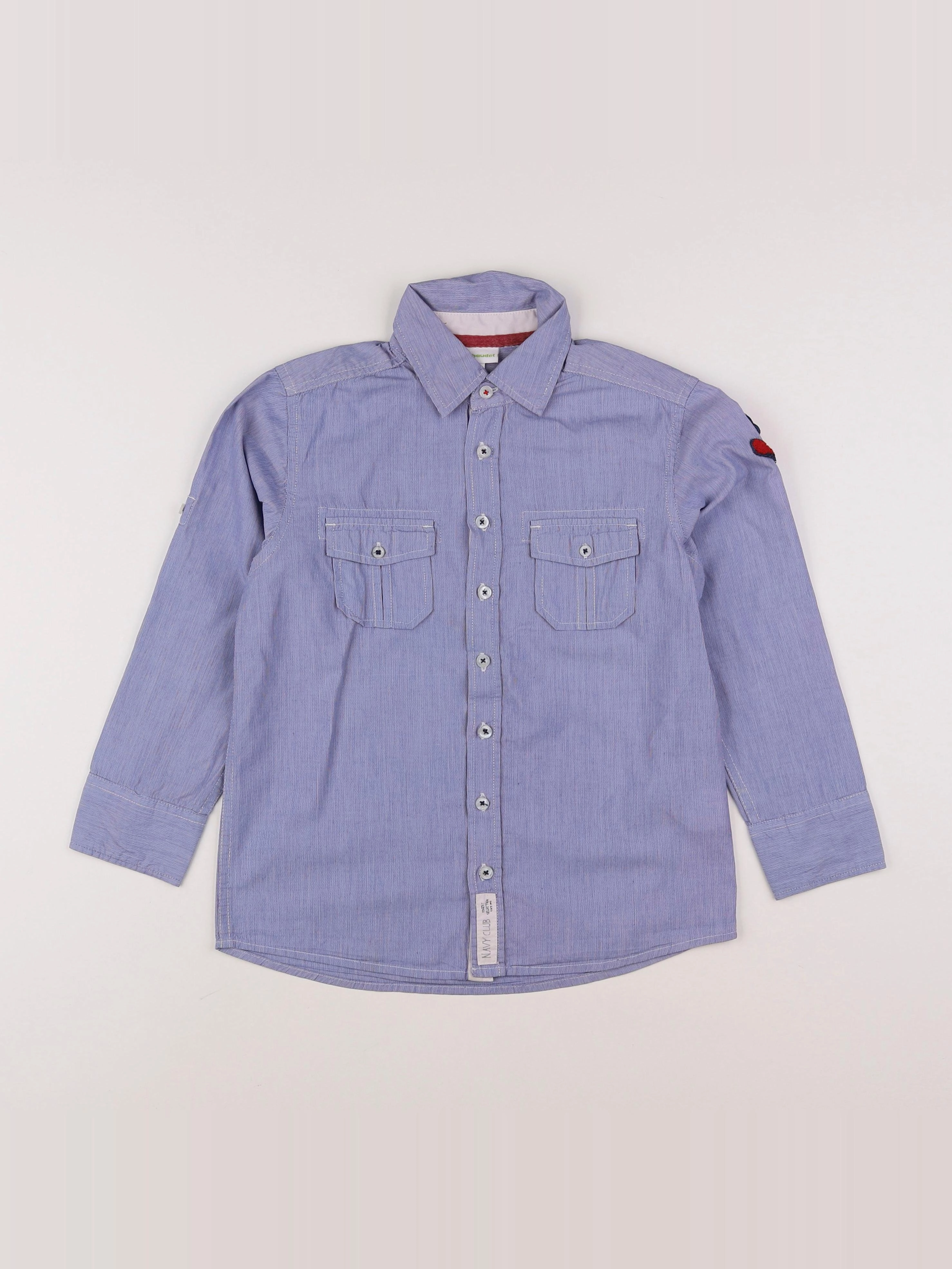 Vertbaudet - chemise imprimé au dos bleu - 6 ans