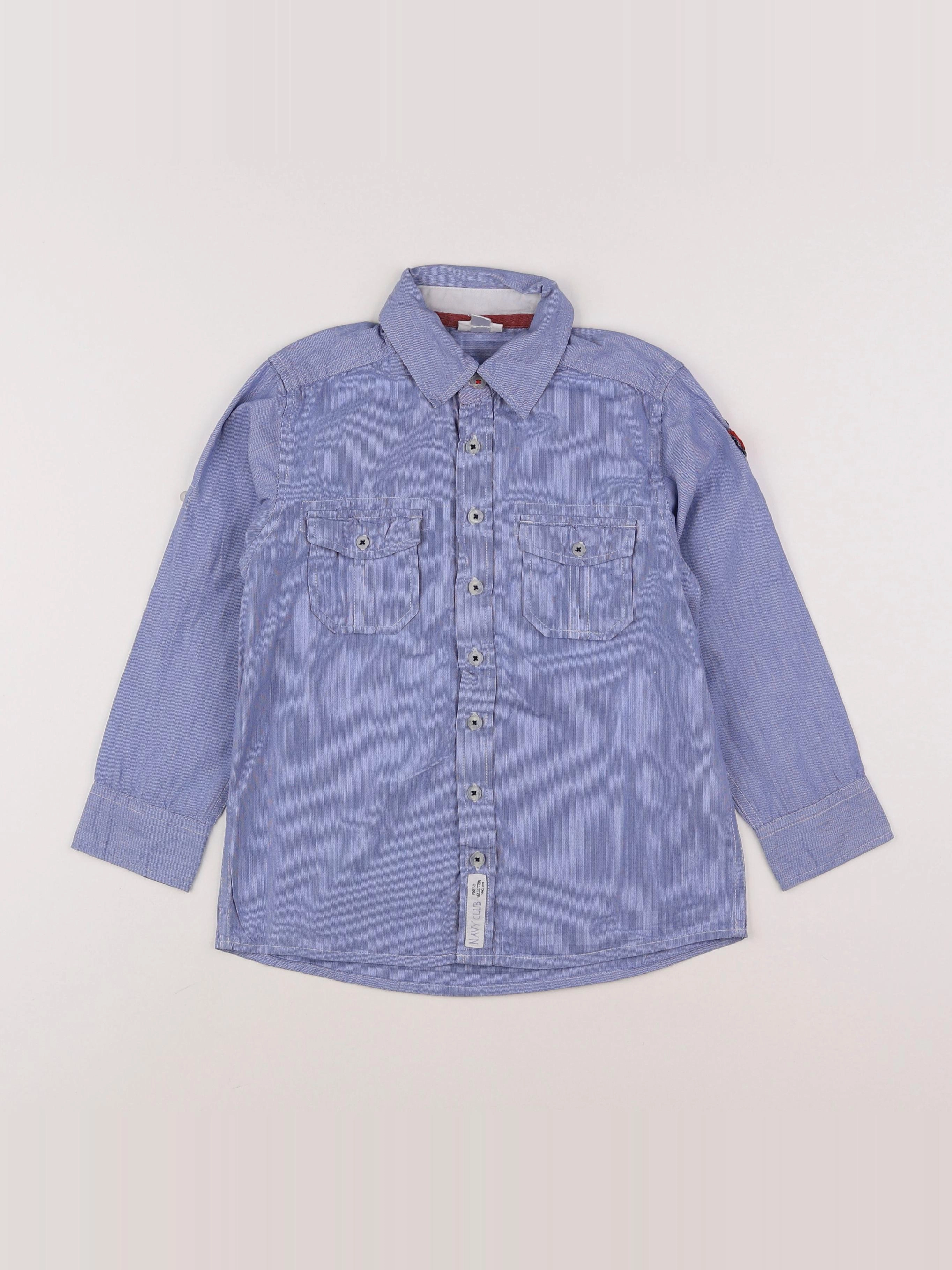 Vertbaudet - chemise imprimé au dos bleu - 6 ans