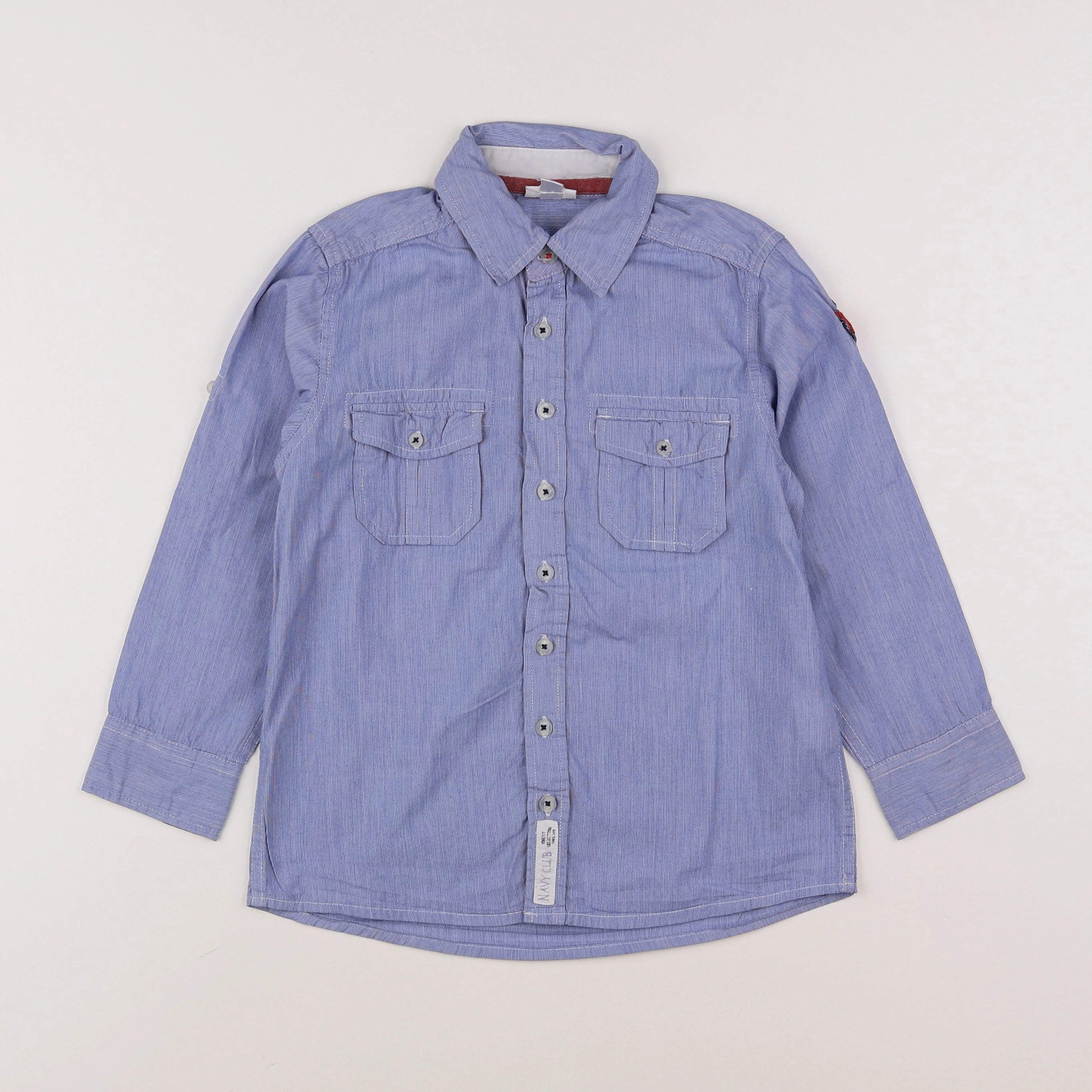 Vertbaudet - chemise imprimé au dos bleu - 6 ans