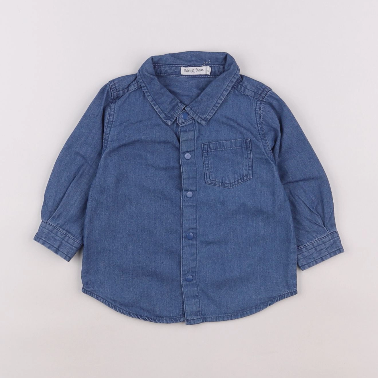 Eden & Victor - chemise bleu - 6 mois