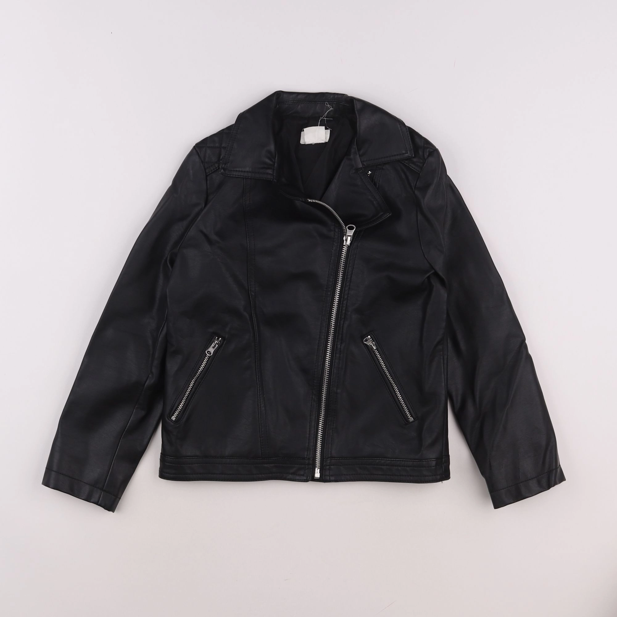 Mango - veste simili cuir noir - 8 ans