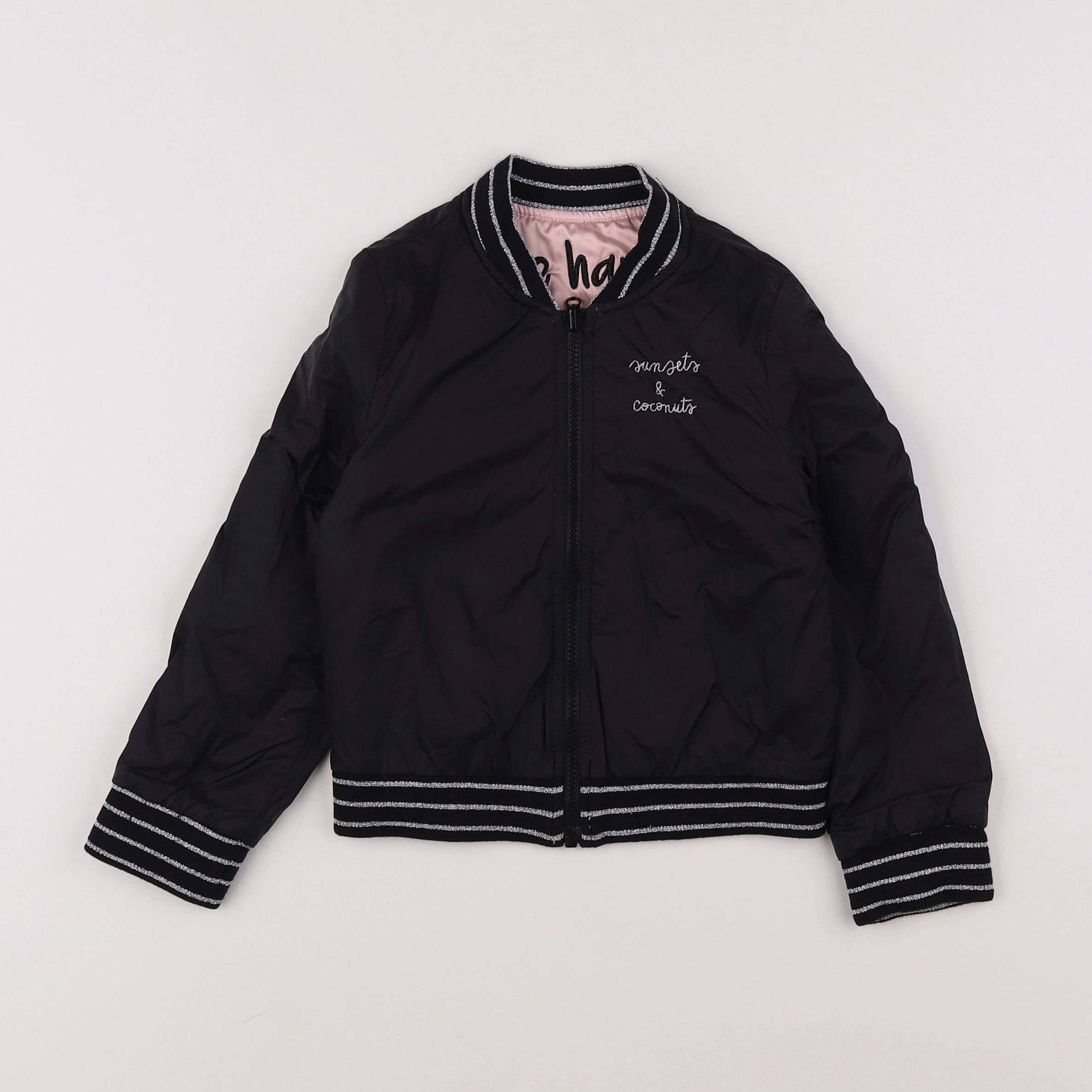 IKKS - veste réversible noir, rose - 3 ans