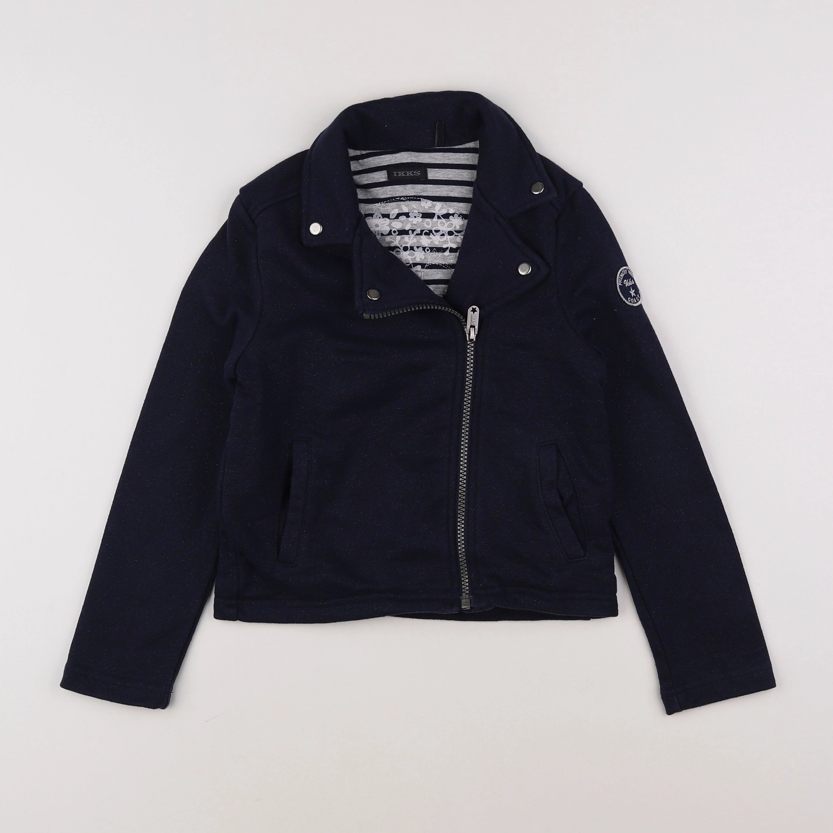 IKKS - veste bleu, argent - 8 ans