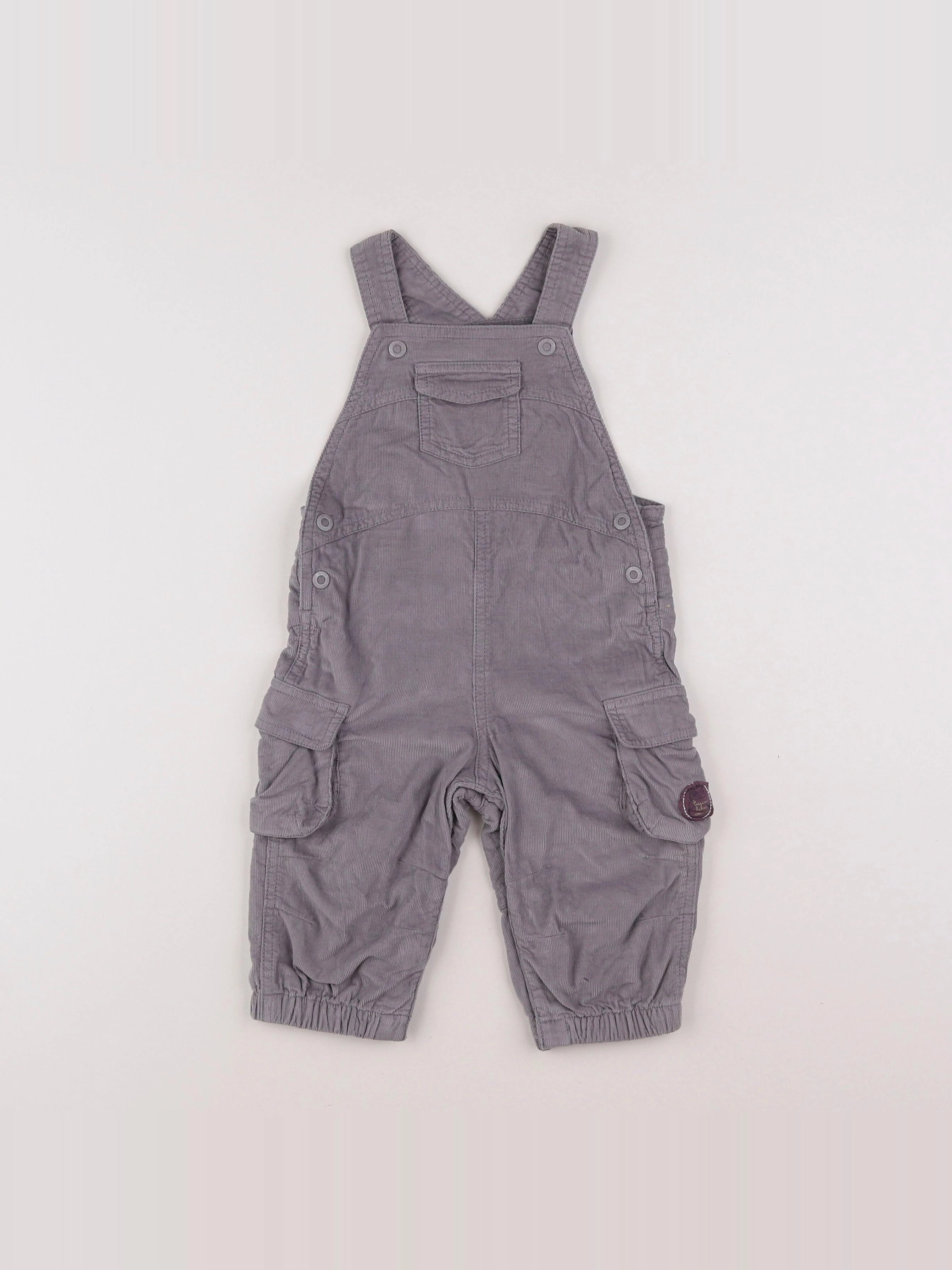 Vertbaudet - salopette gris - 12 mois