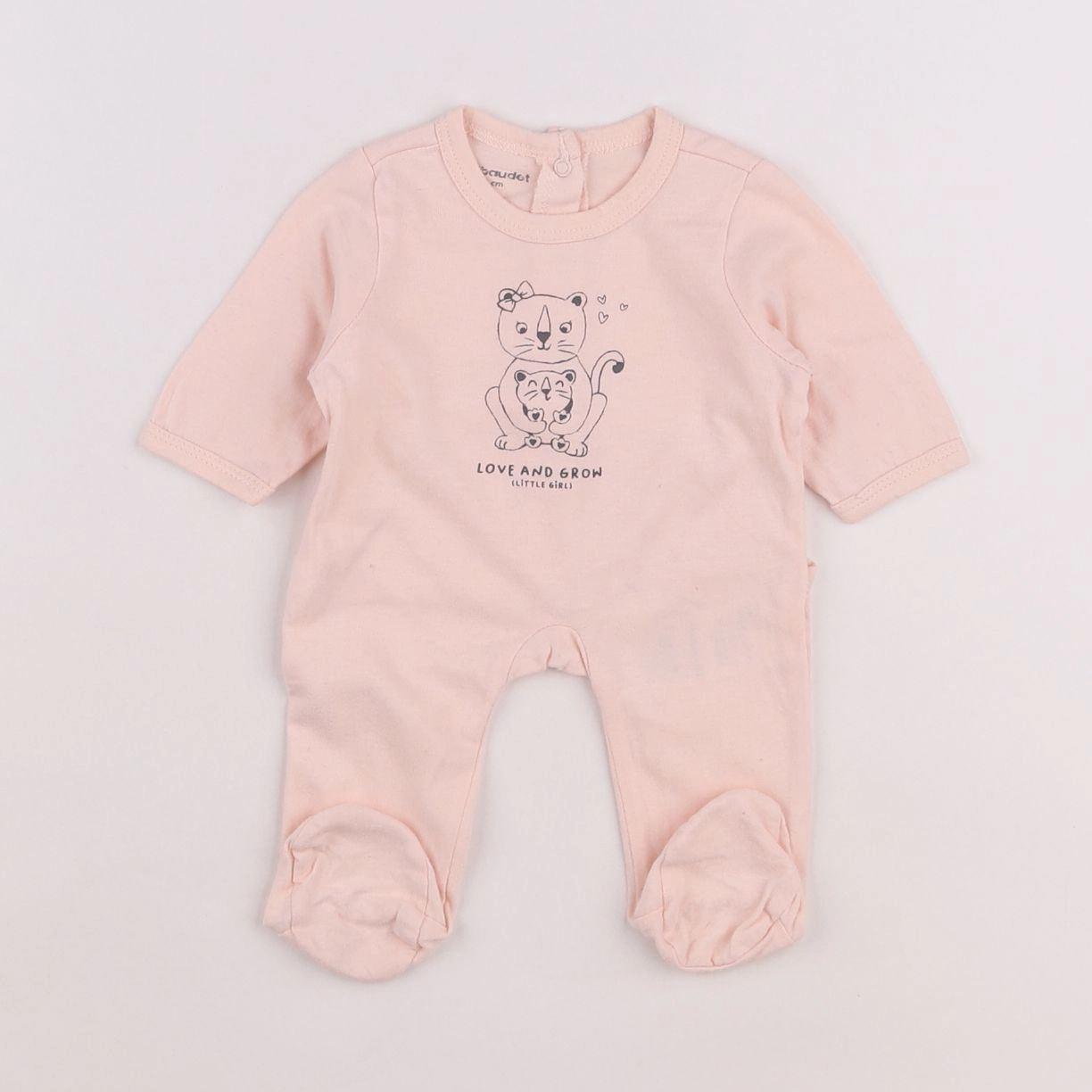 Vertbaudet - pyjama coton rose - 0 mois