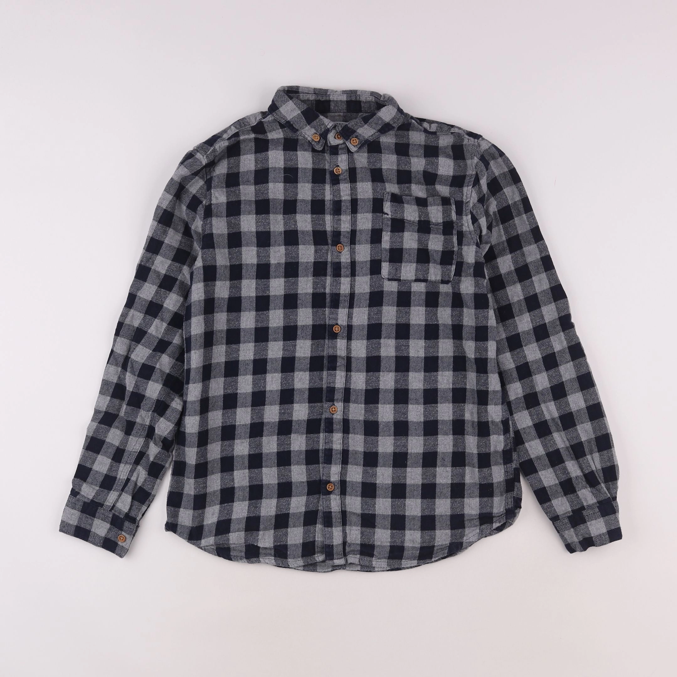 Monoprix - chemise gris, bleu - 12 ans
