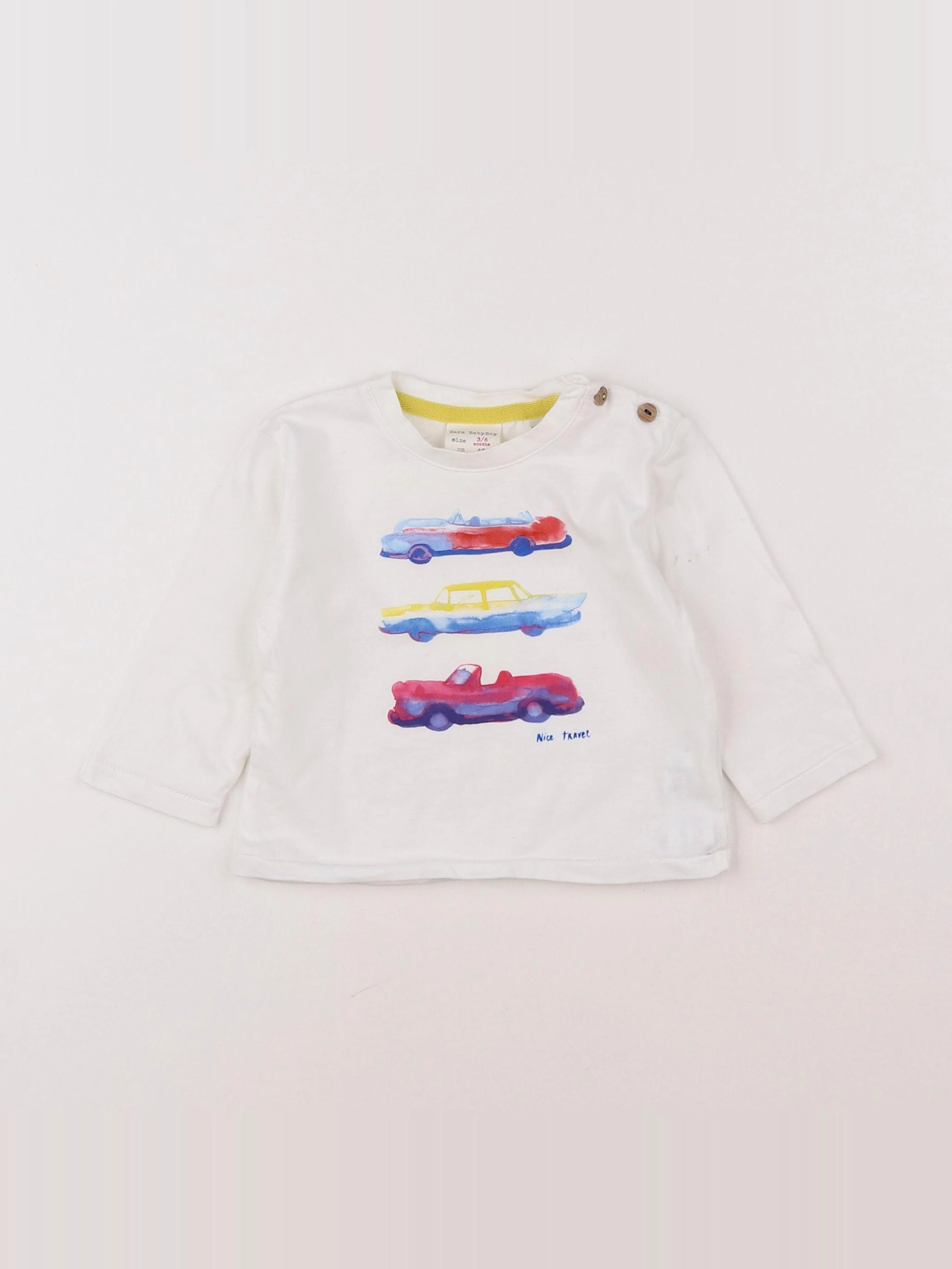 Zara - tee-shirt blanc - 3/6 mois