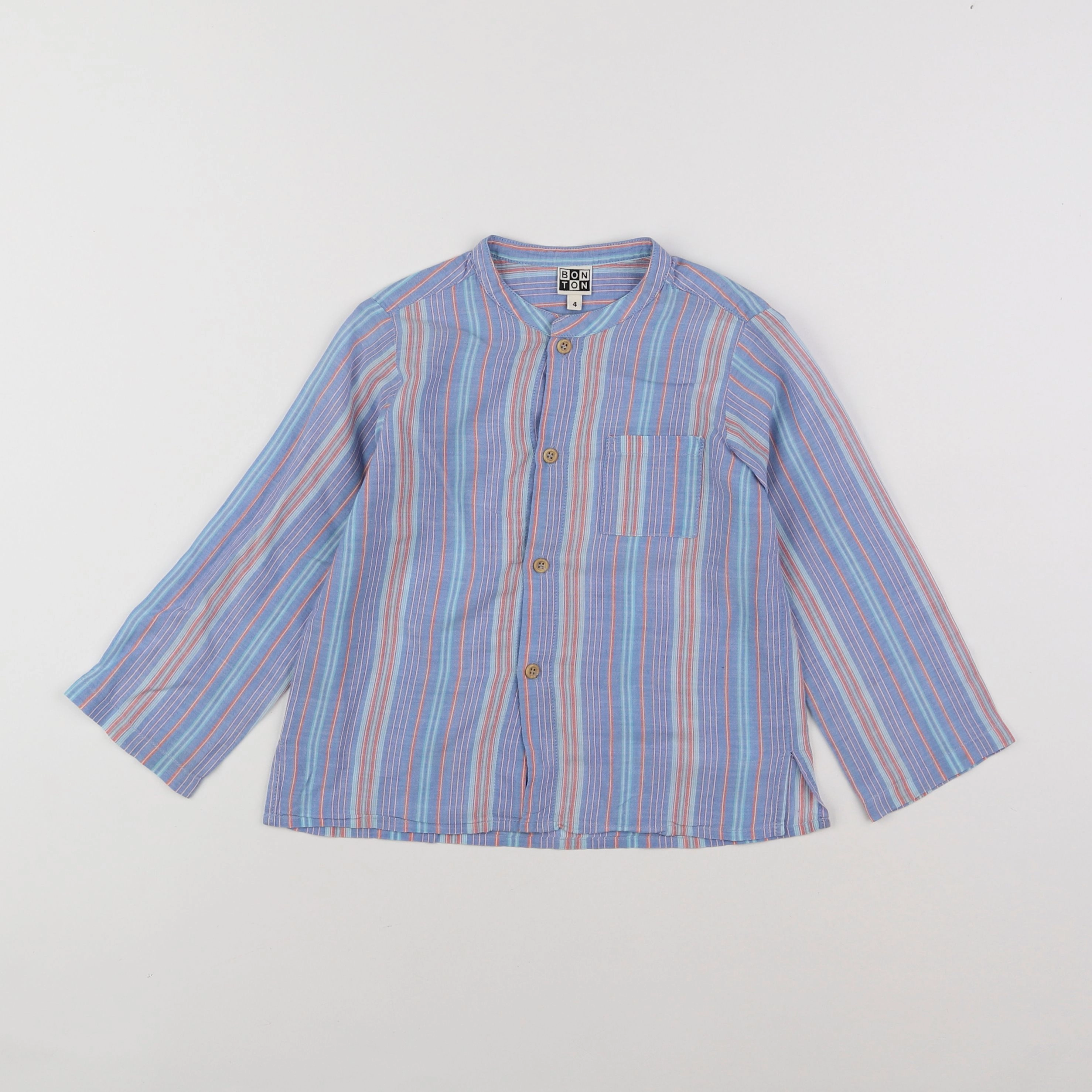 Bonton - chemise bleu - 4 ans