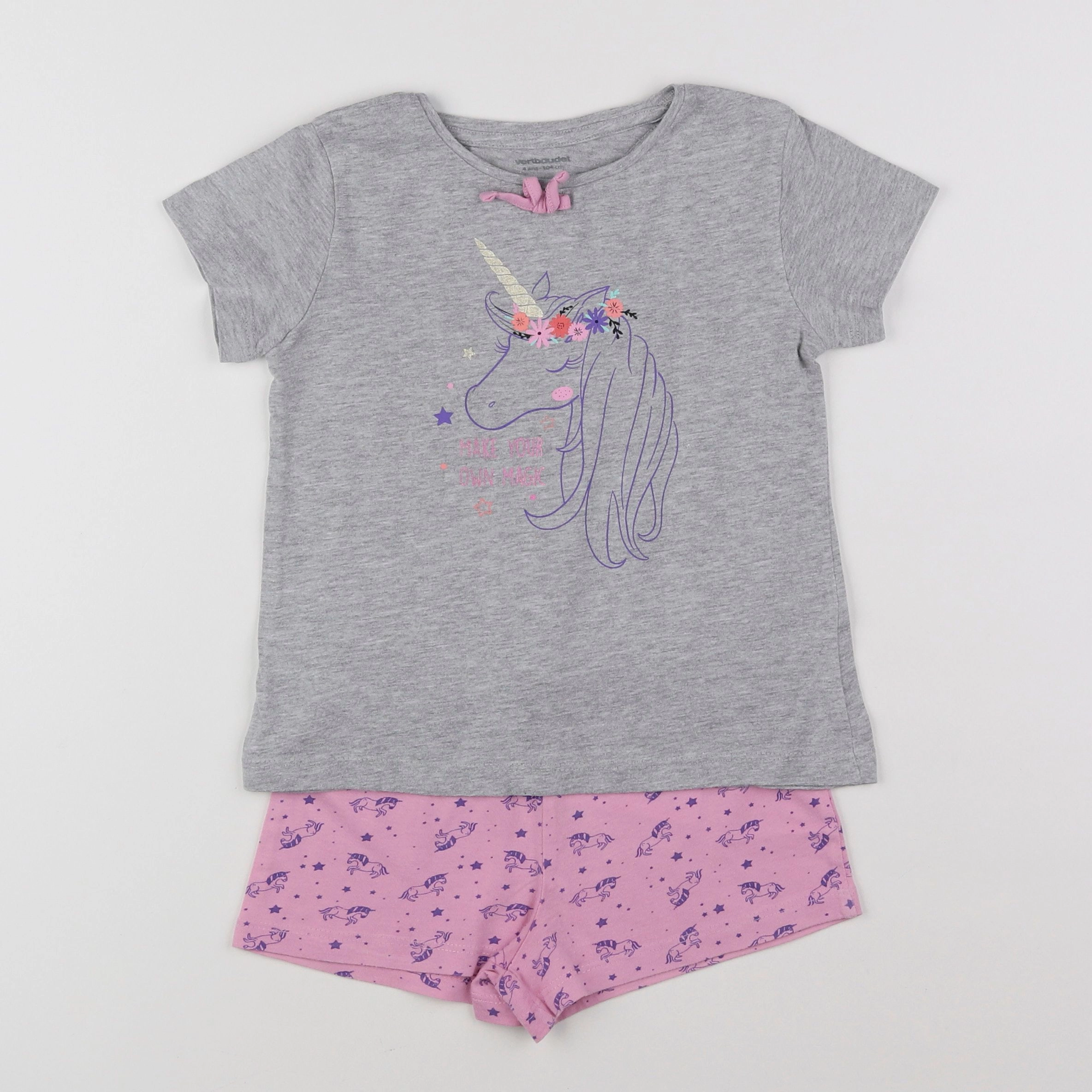 Vertbaudet - pyjama coton violet - 4 ans