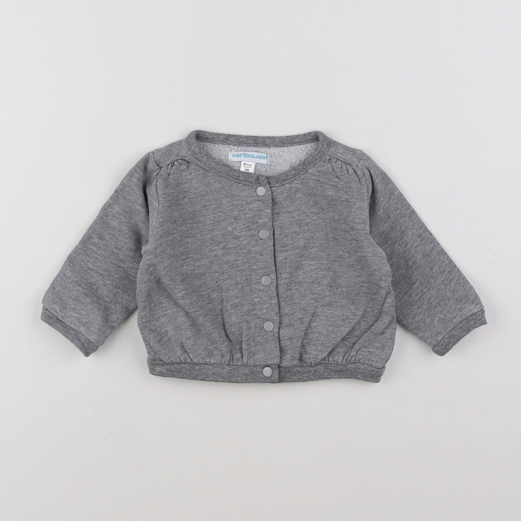 Vertbaudet - sweat gris - 6 mois
