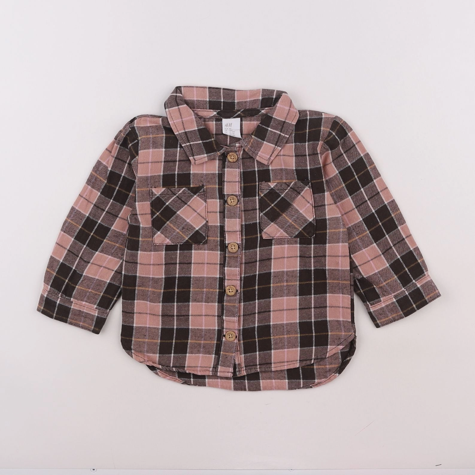 H&M - chemise rose - 12/18 mois