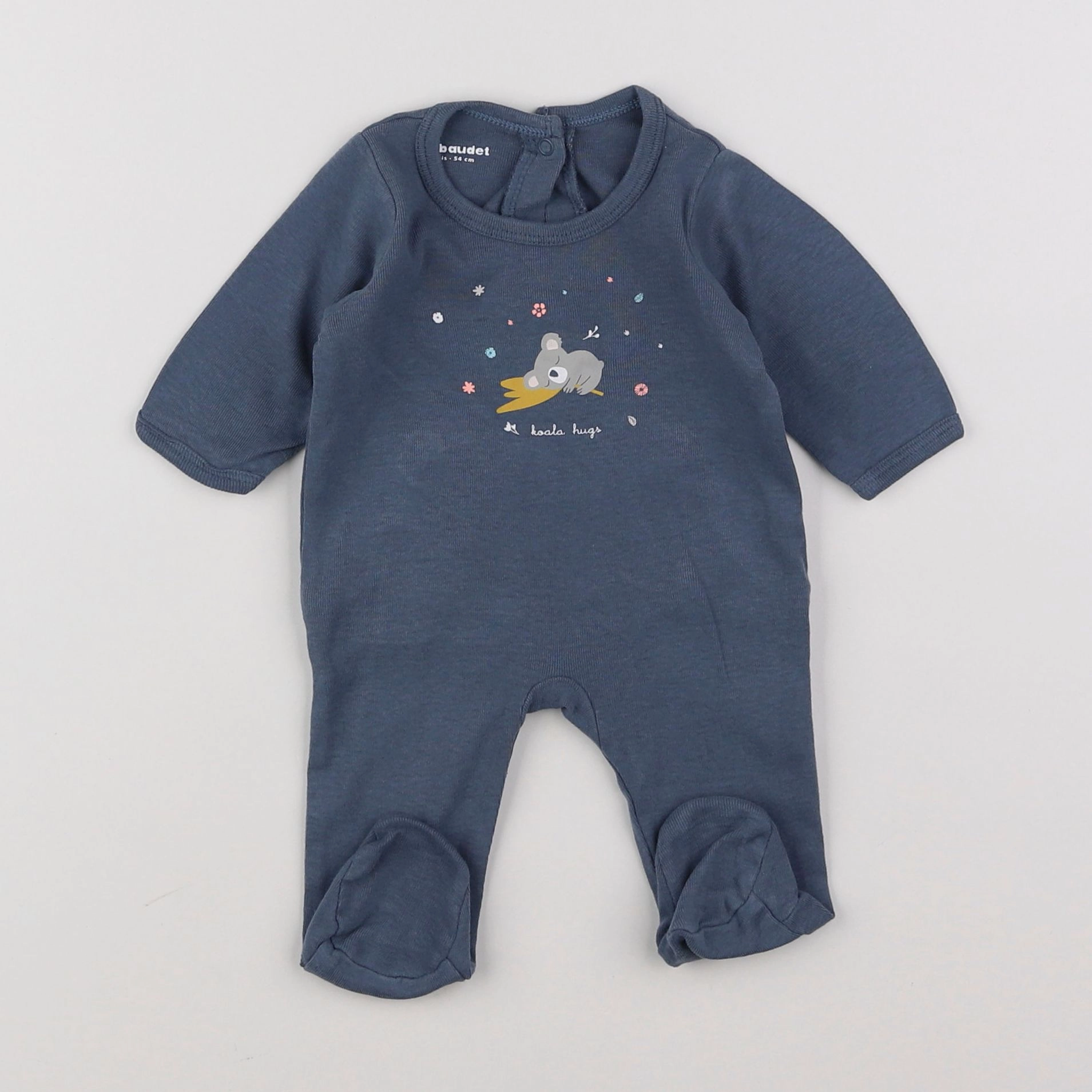 Vertbaudet - pyjama coton bleu - 1 mois