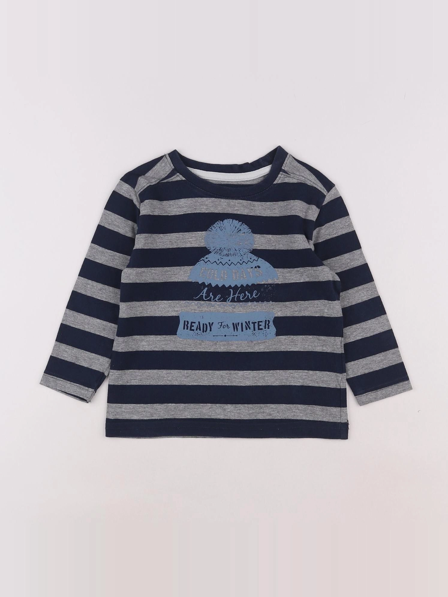 Vertbaudet - tee-shirt bleu, gris - 3 ans