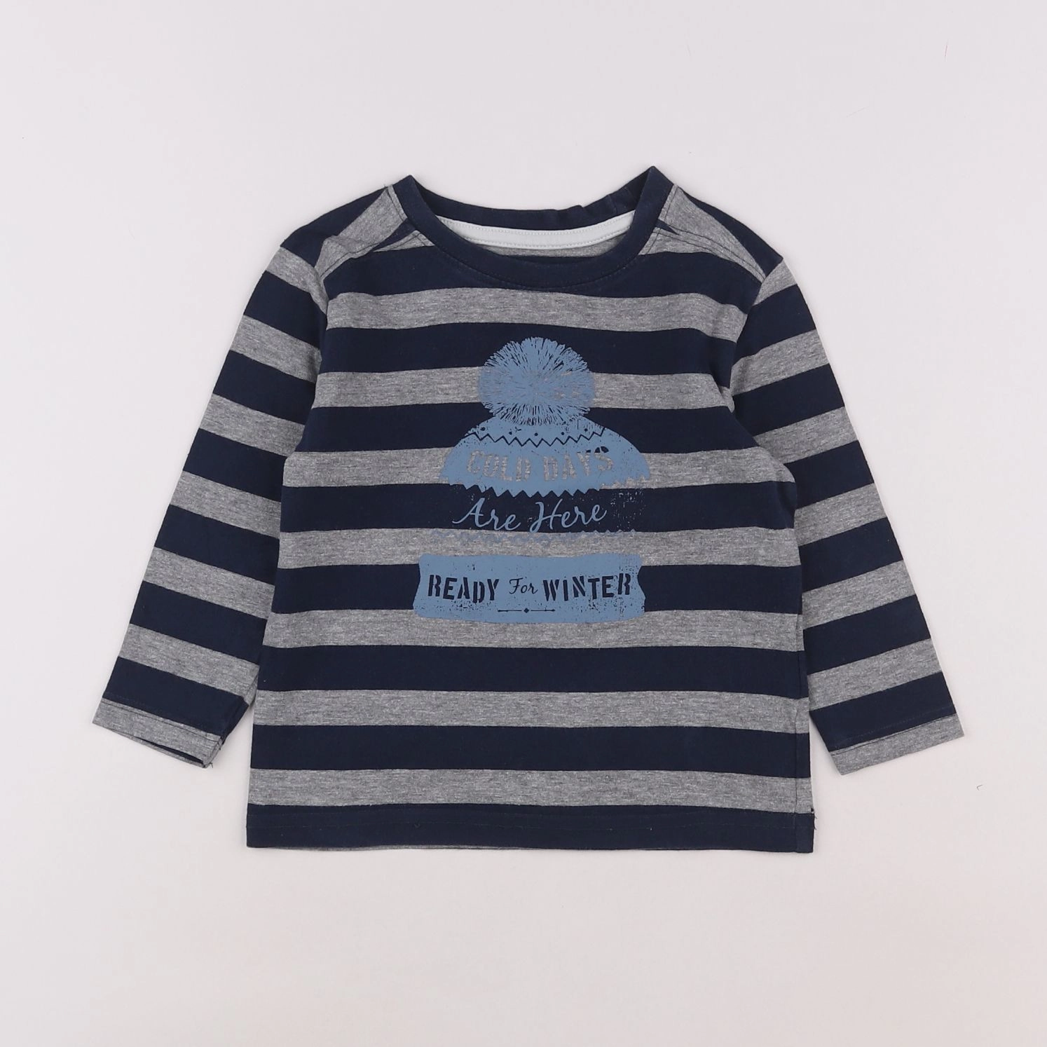Vertbaudet - tee-shirt bleu, gris - 3 ans