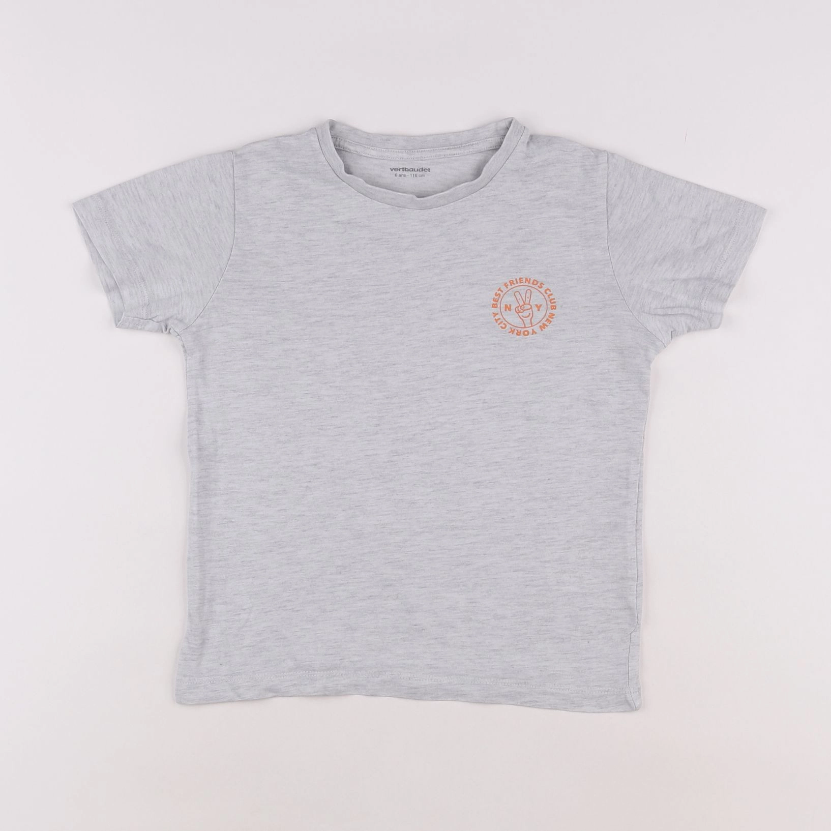 Vertbaudet - tee-shirt gris - 6 ans