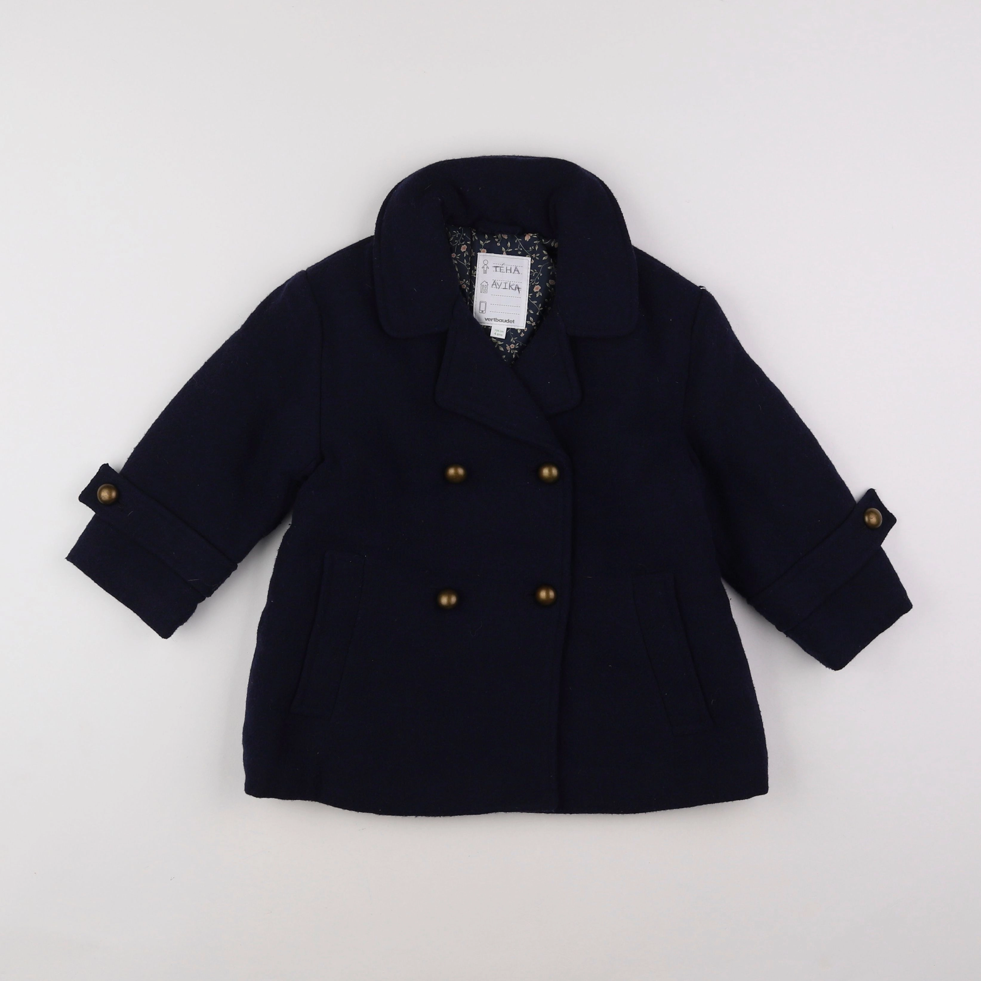 Vertbaudet - manteau bleu - 4 ans