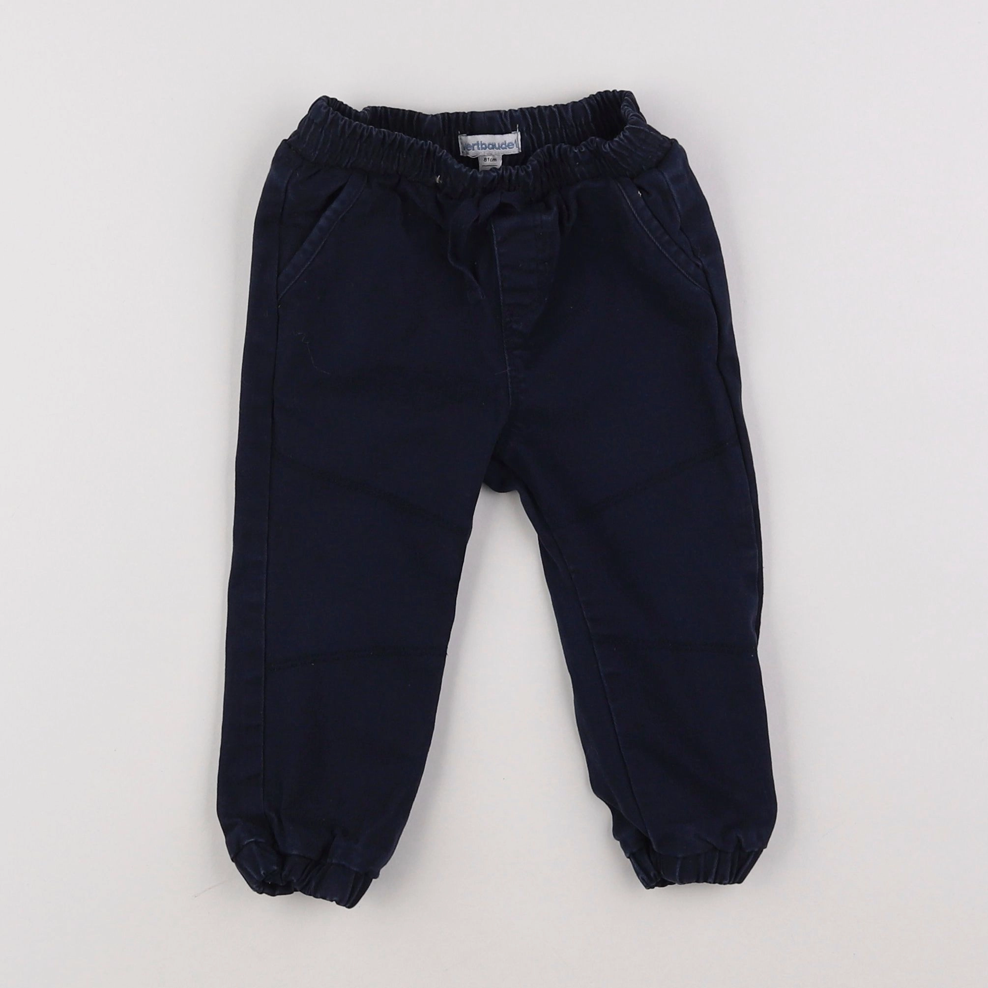 Vertbaudet - pantalon doublé bleu - 18 mois