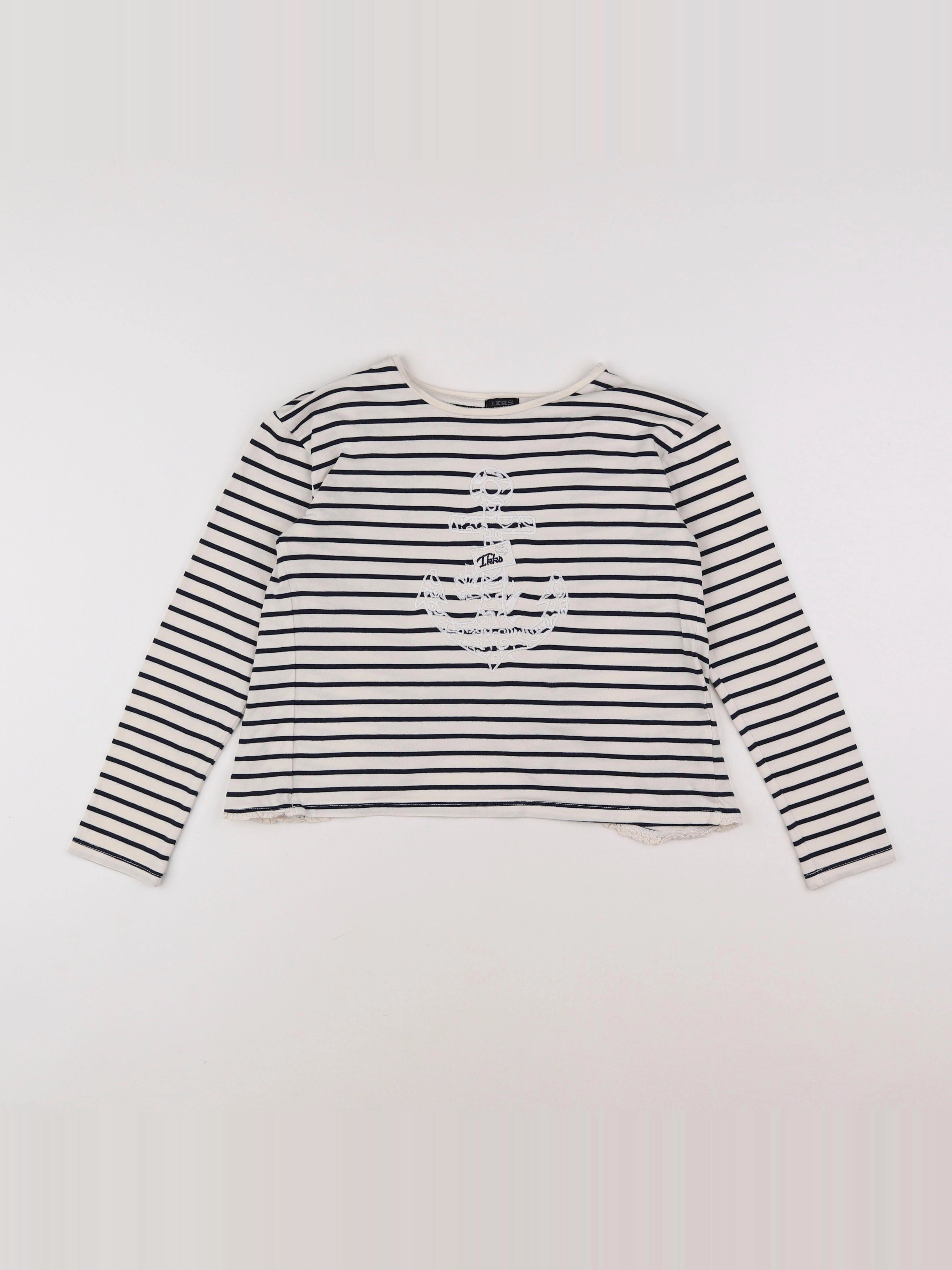 IKKS - tee-shirt bleu, blanc - 10 ans