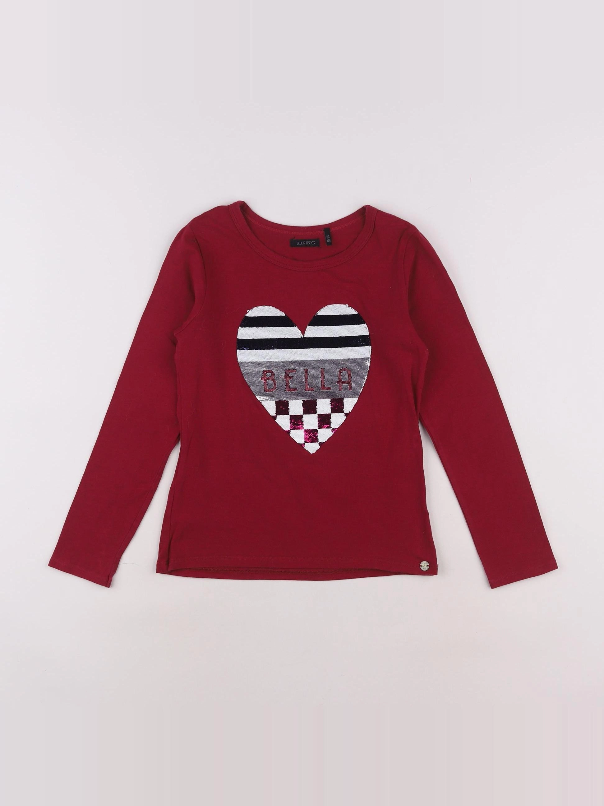 IKKS - tee-shirt blanc, rouge - 8 ans