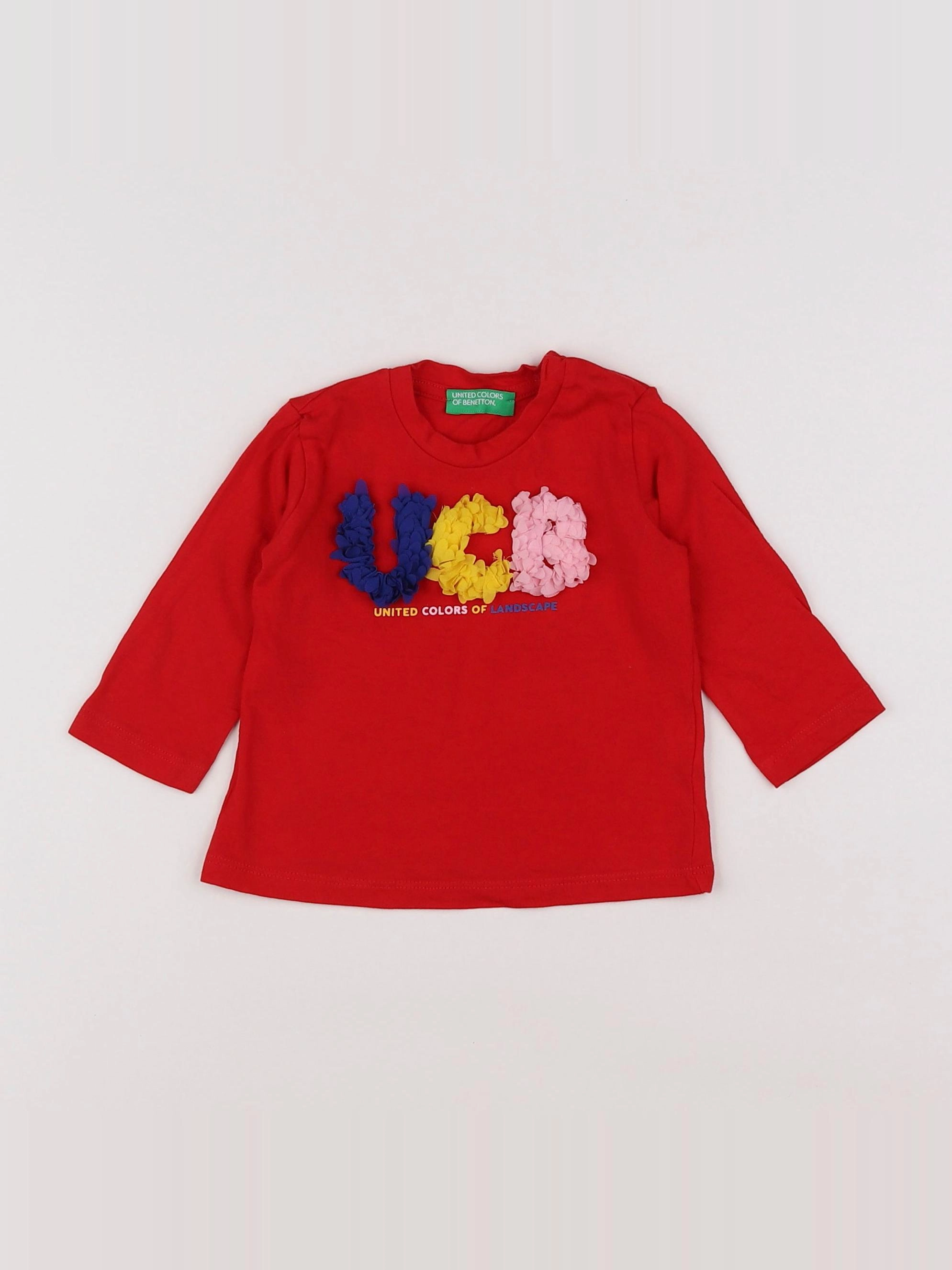 Benetton - tee-shirt rouge - 3/6 mois
