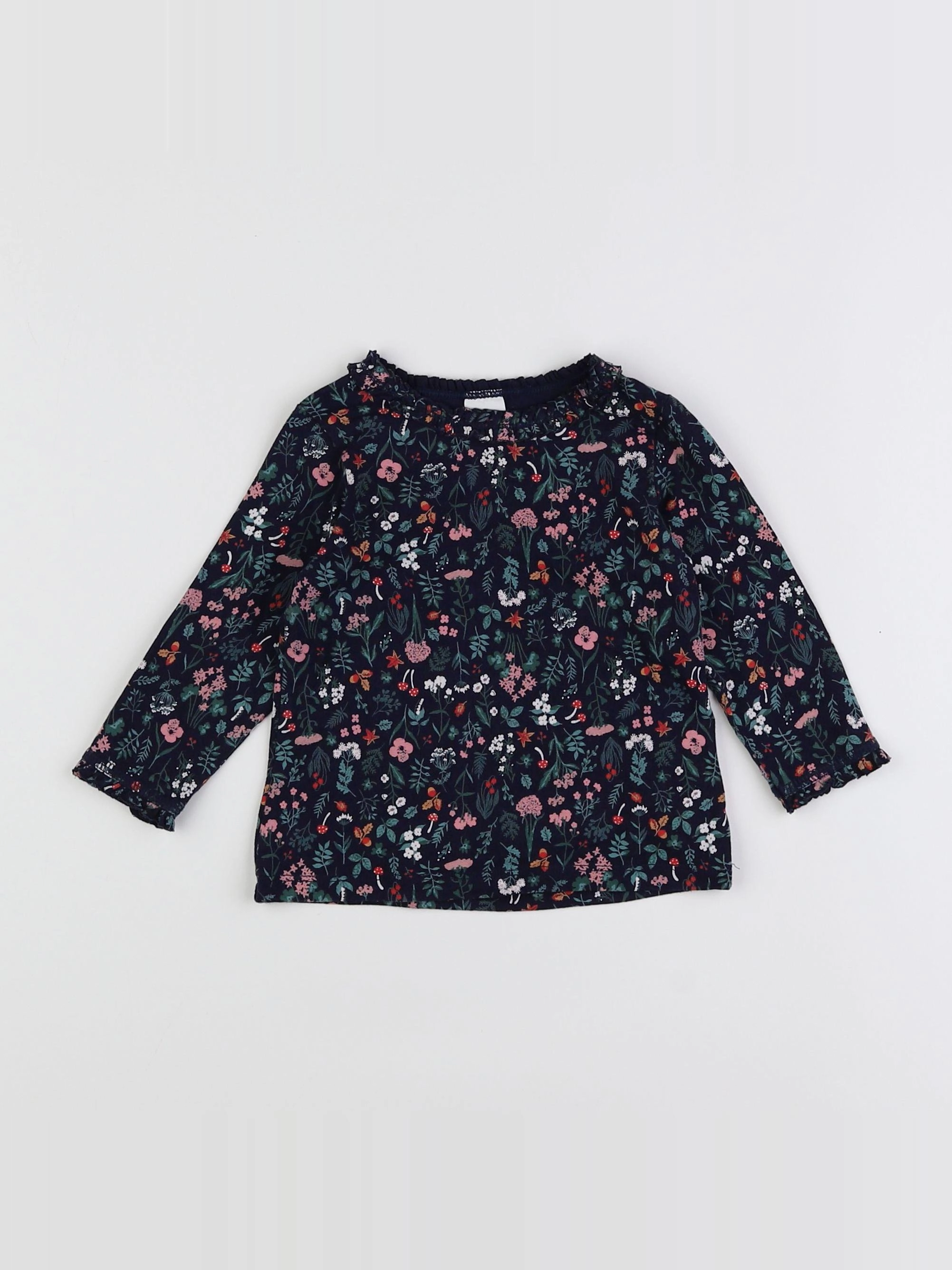 H&M - tee-shirt bleu - 6/9 mois