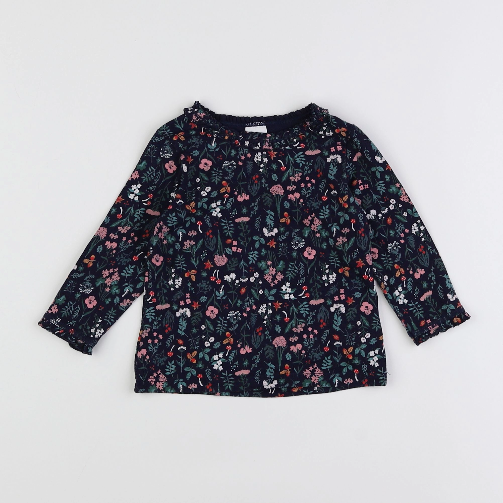 H&M - tee-shirt bleu - 6/9 mois