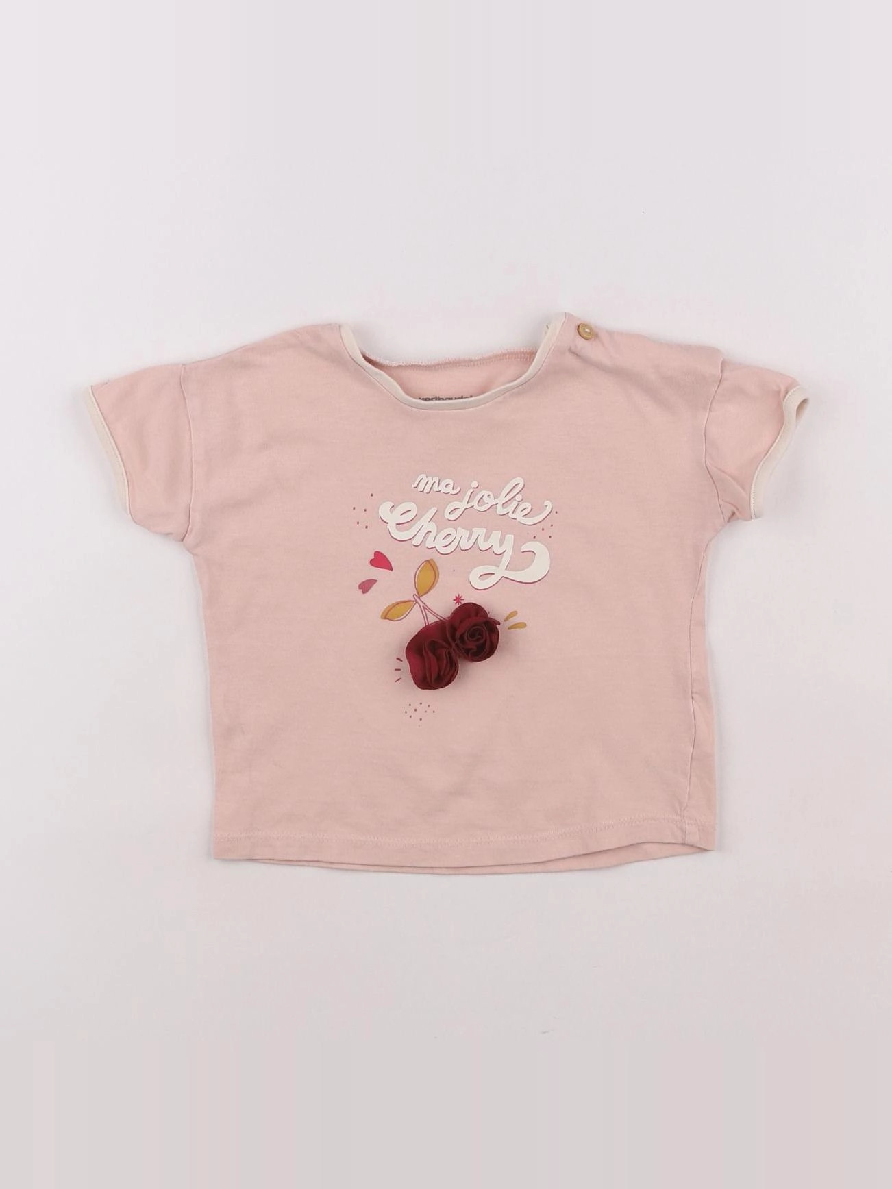 Vertbaudet - tee-shirt rose - 12 mois