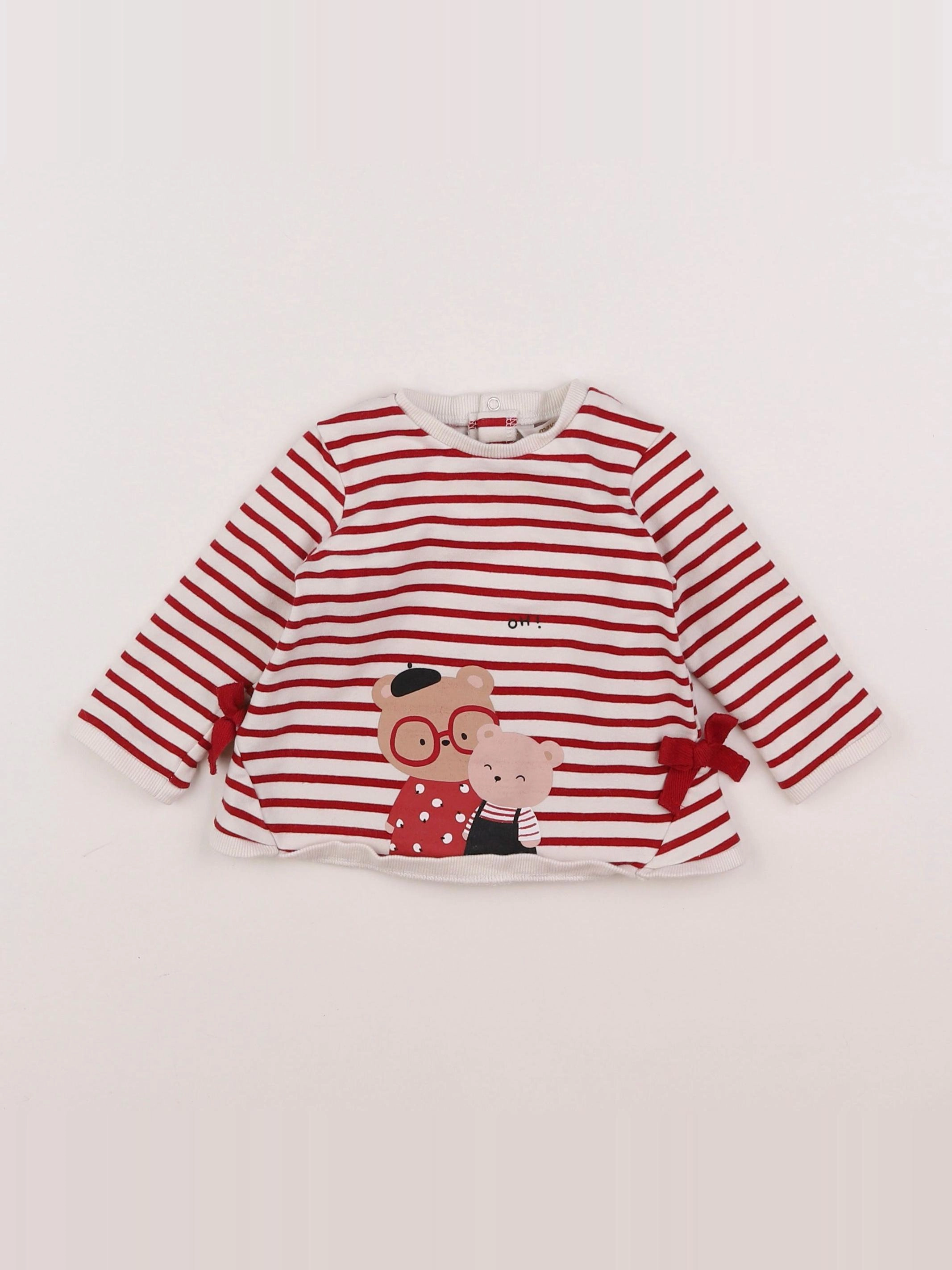 Mayoral - sweat blanc, rouge - 3/6 mois