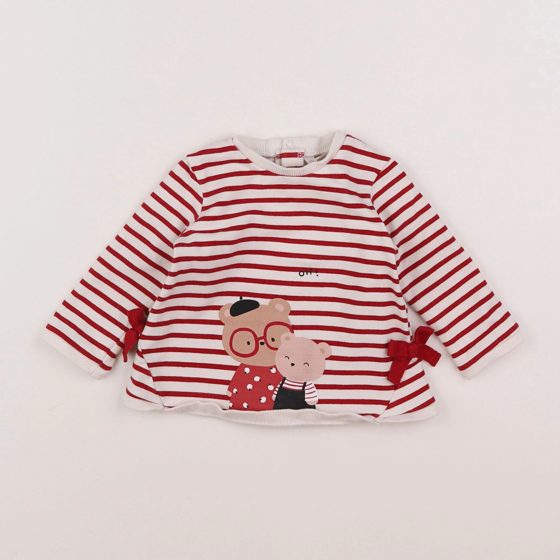 Mayoral - sweat blanc, rouge - 3/6 mois