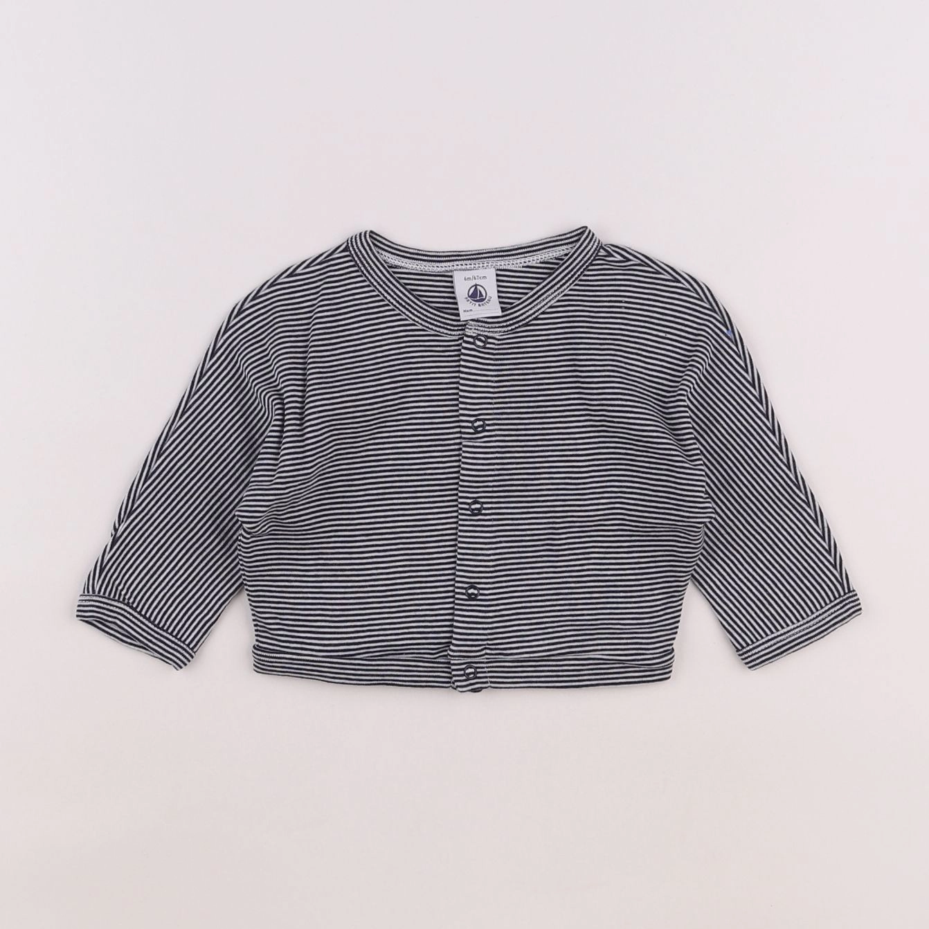 Petit Bateau - sweat bleu - 6 mois