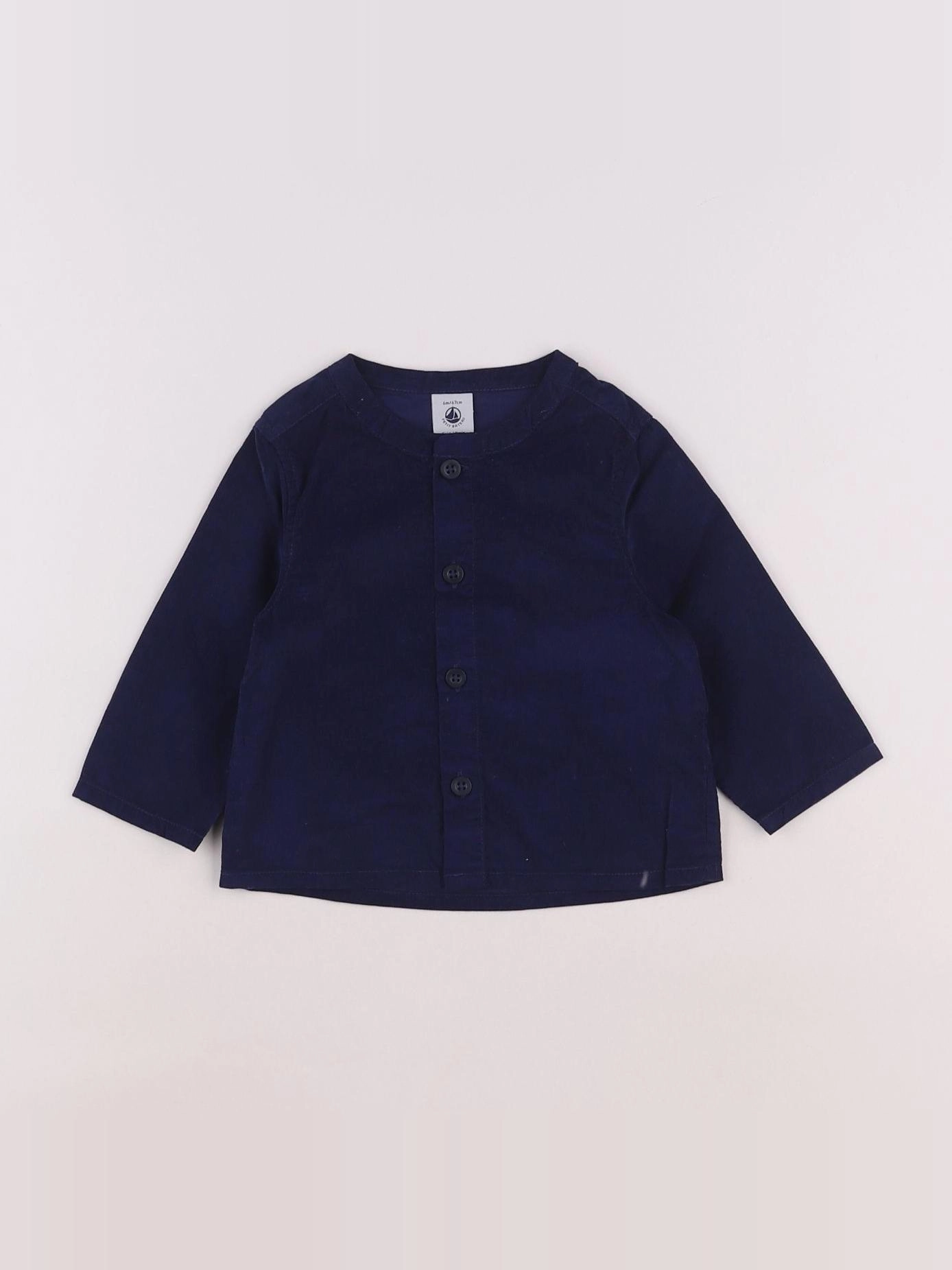 Petit Bateau - chemise bleu - 6 mois