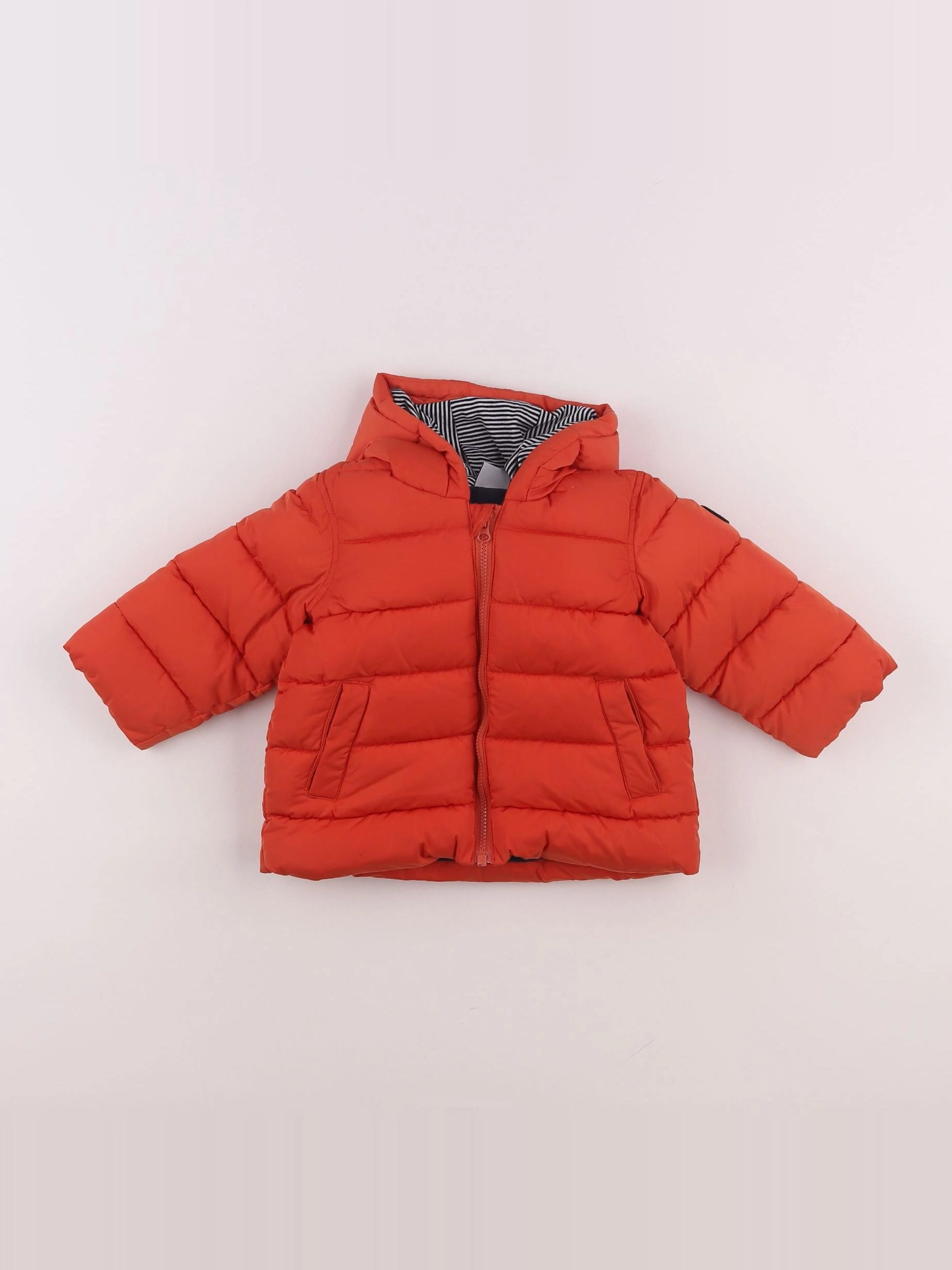 Petit Bateau - doudoune orange - 6 mois