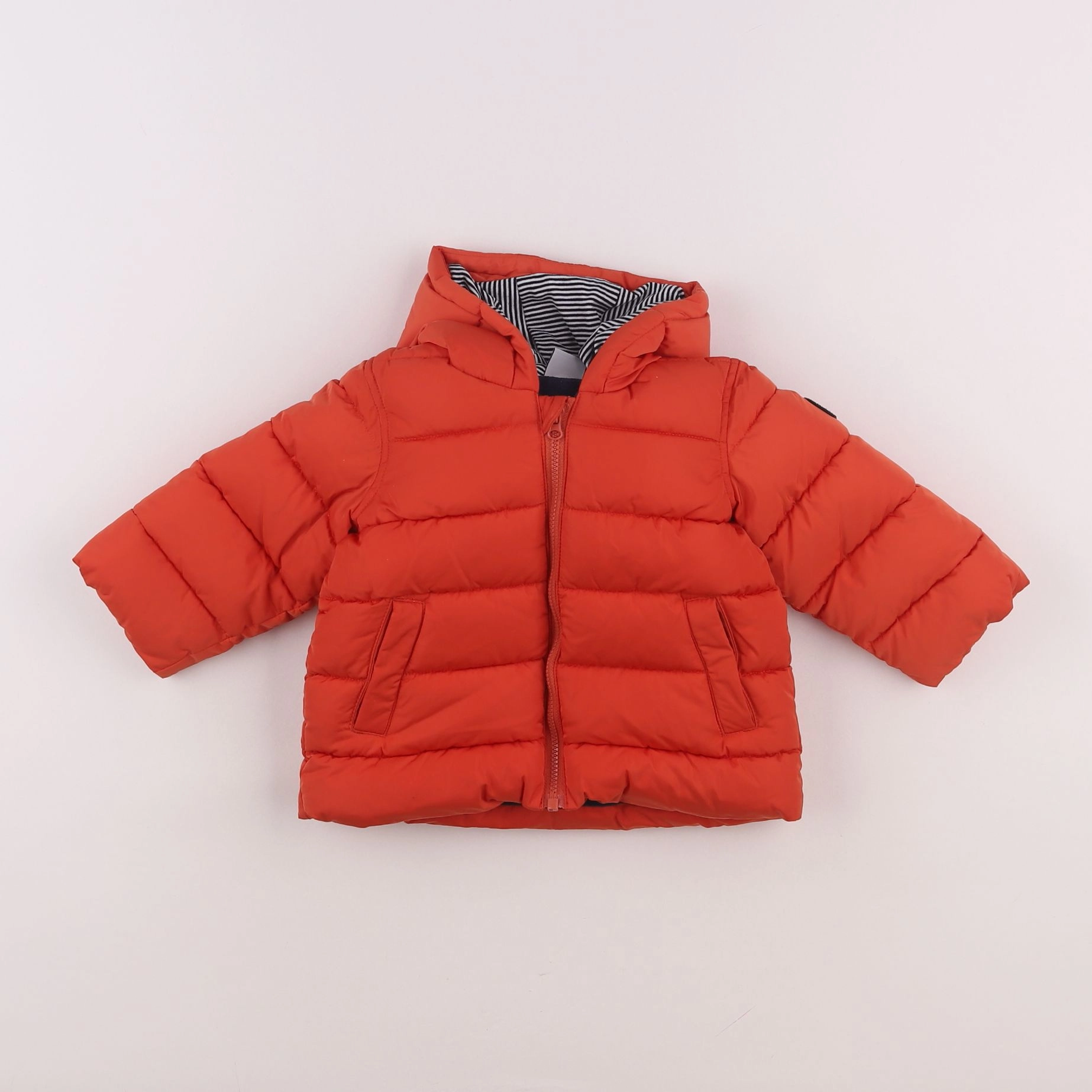 Petit Bateau - doudoune orange - 6 mois