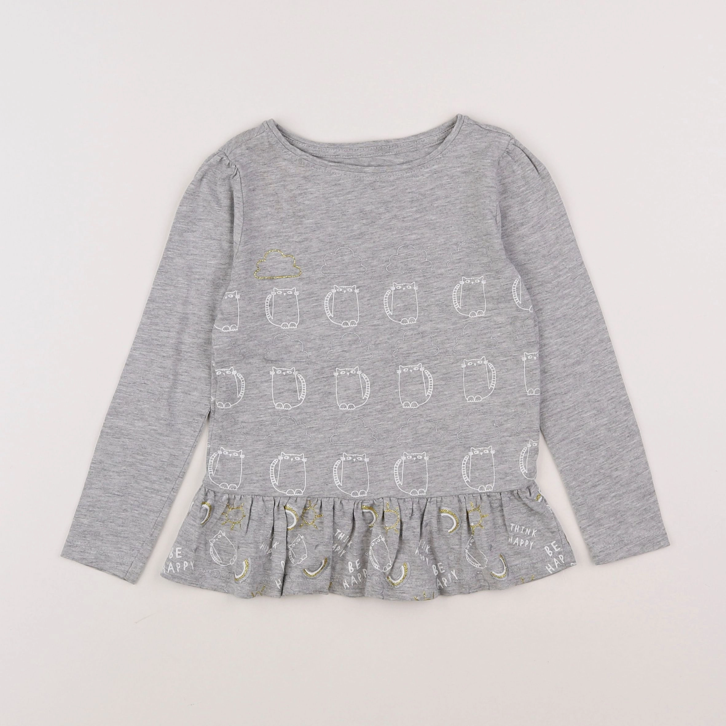 Vertbaudet - tee-shirt gris - 4 ans