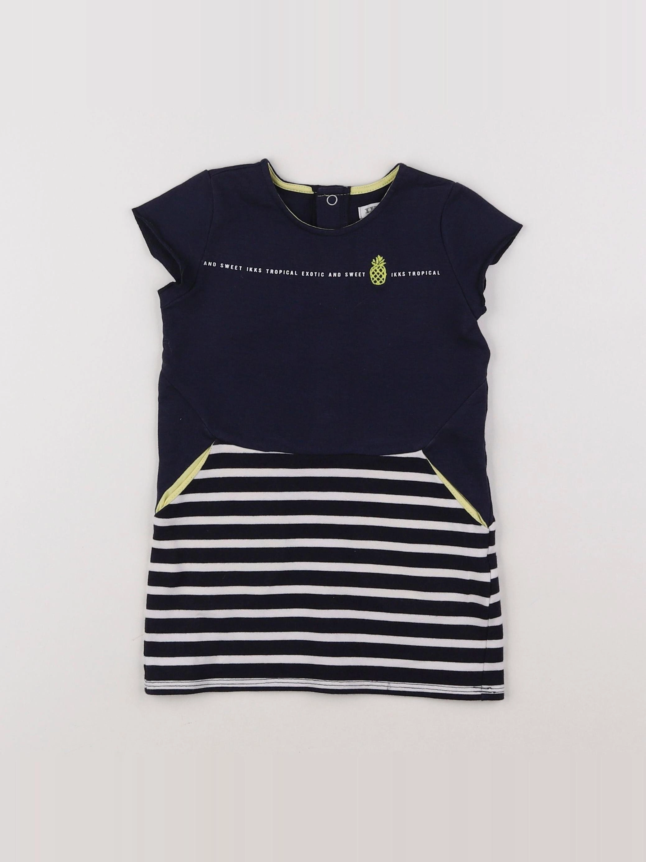 IKKS - robe bleu, blanc - 18 mois