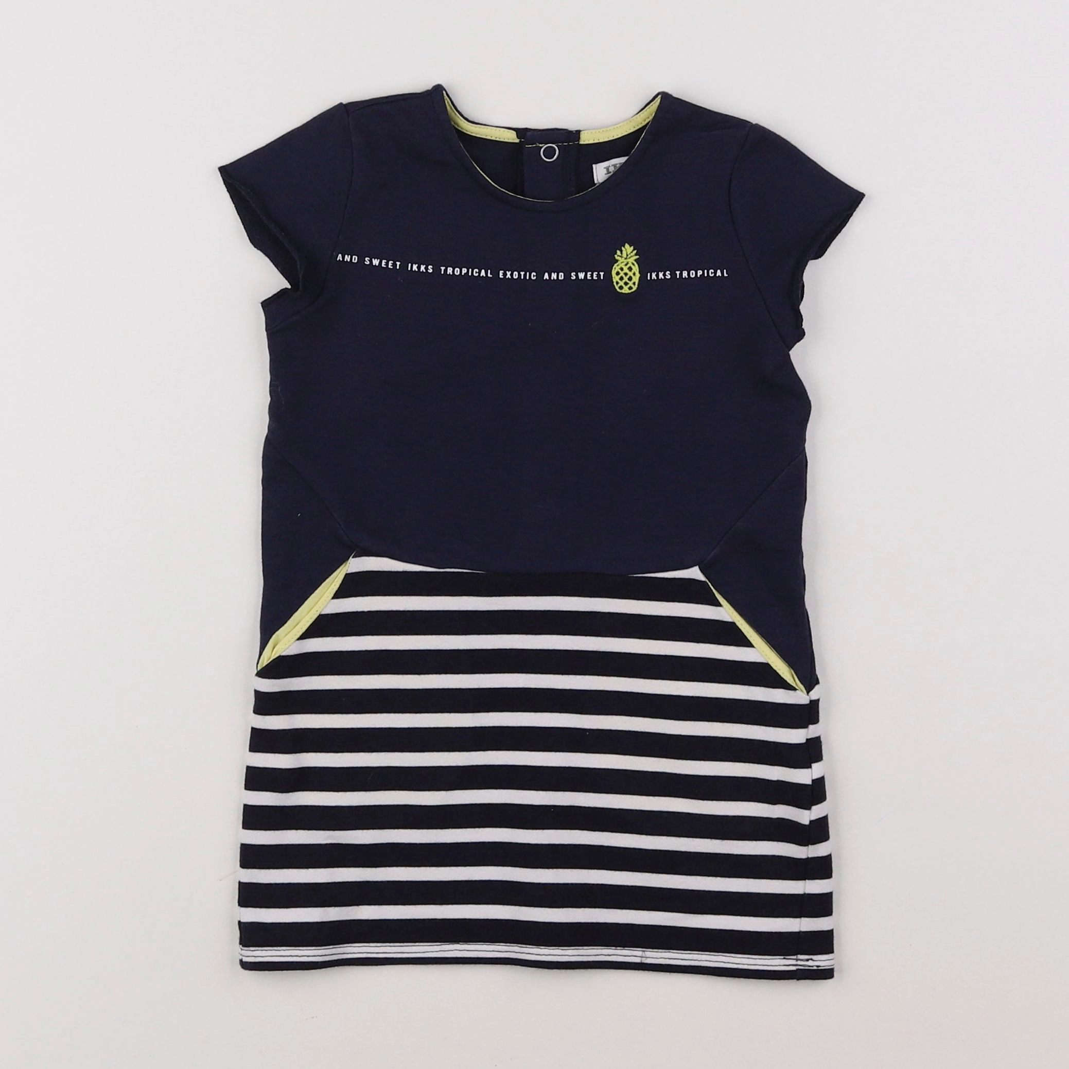 IKKS - robe bleu, blanc - 18 mois