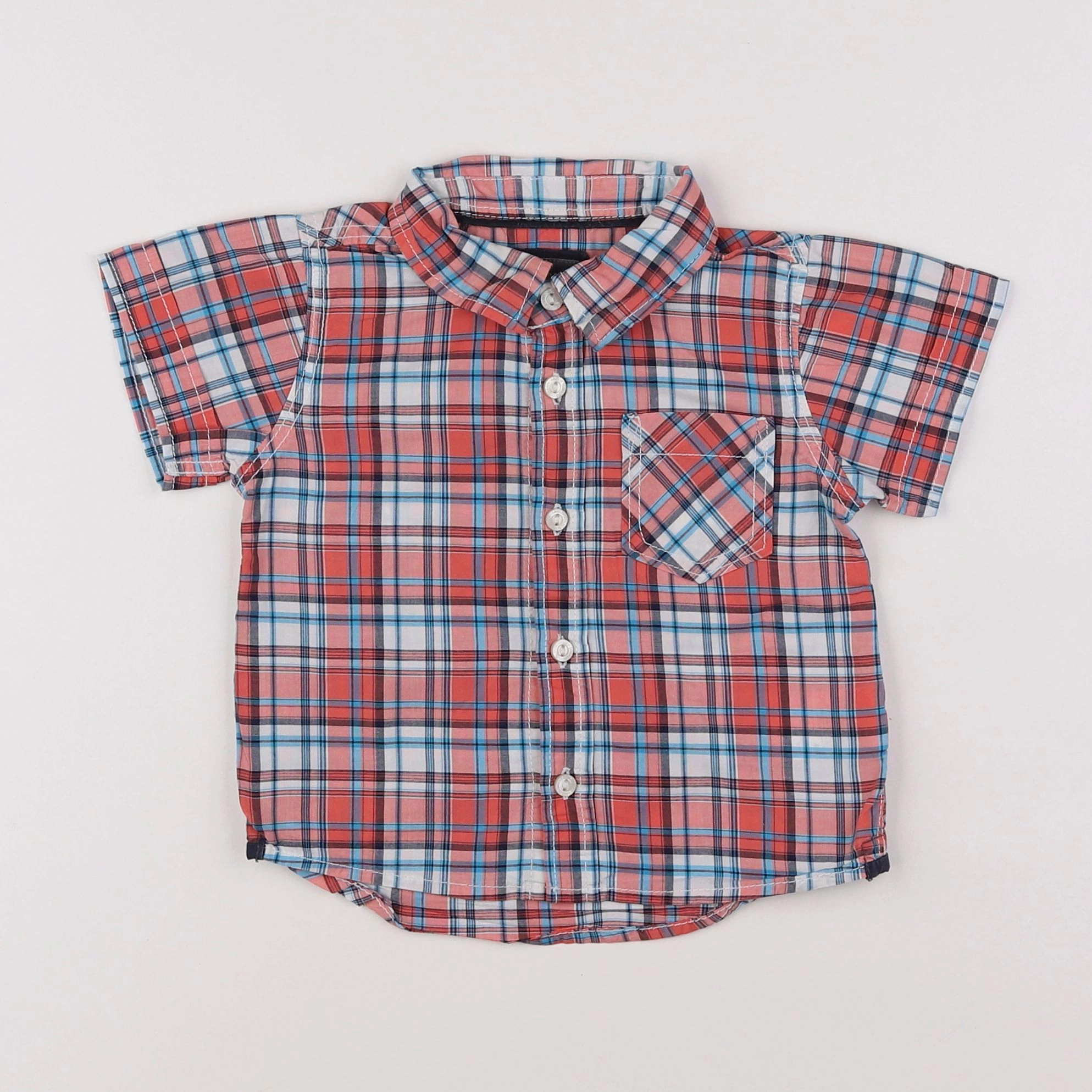 H&M - chemise rouge - 6/9 mois