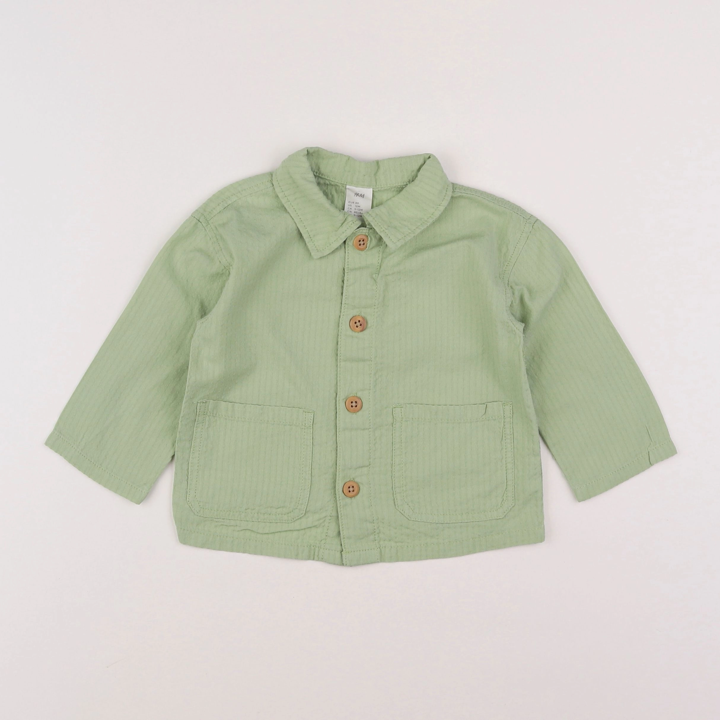 H&M - blouse vert - 9/12 mois